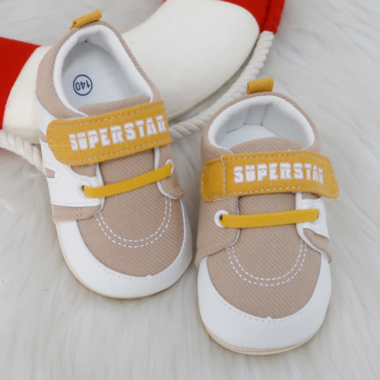 Giày tập đi bé trai KidsPlaza SUPERSTAR 25K-SH01 (Be)