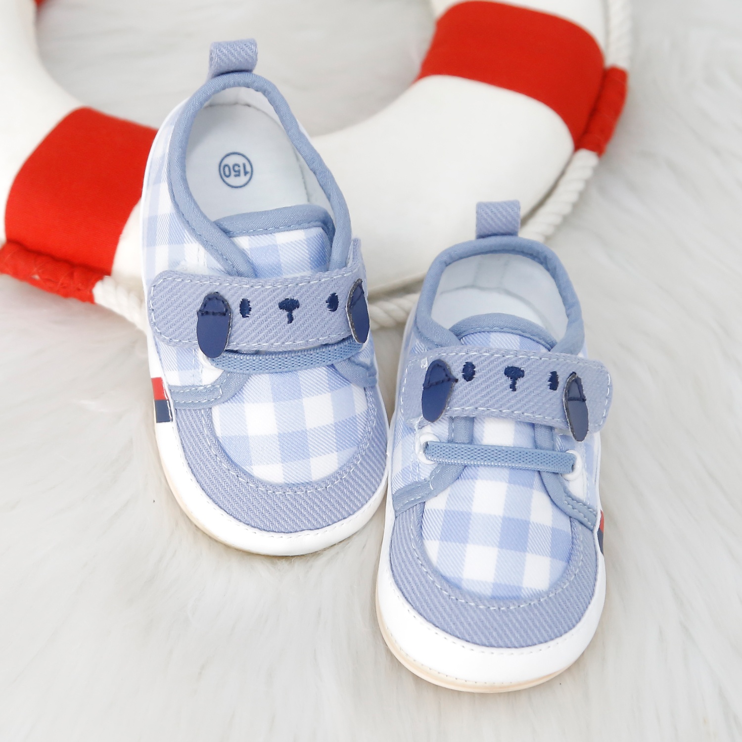 Giày tập đi cho bé KidsPlaza kẻ caro 25K-SH02 (Xanh)