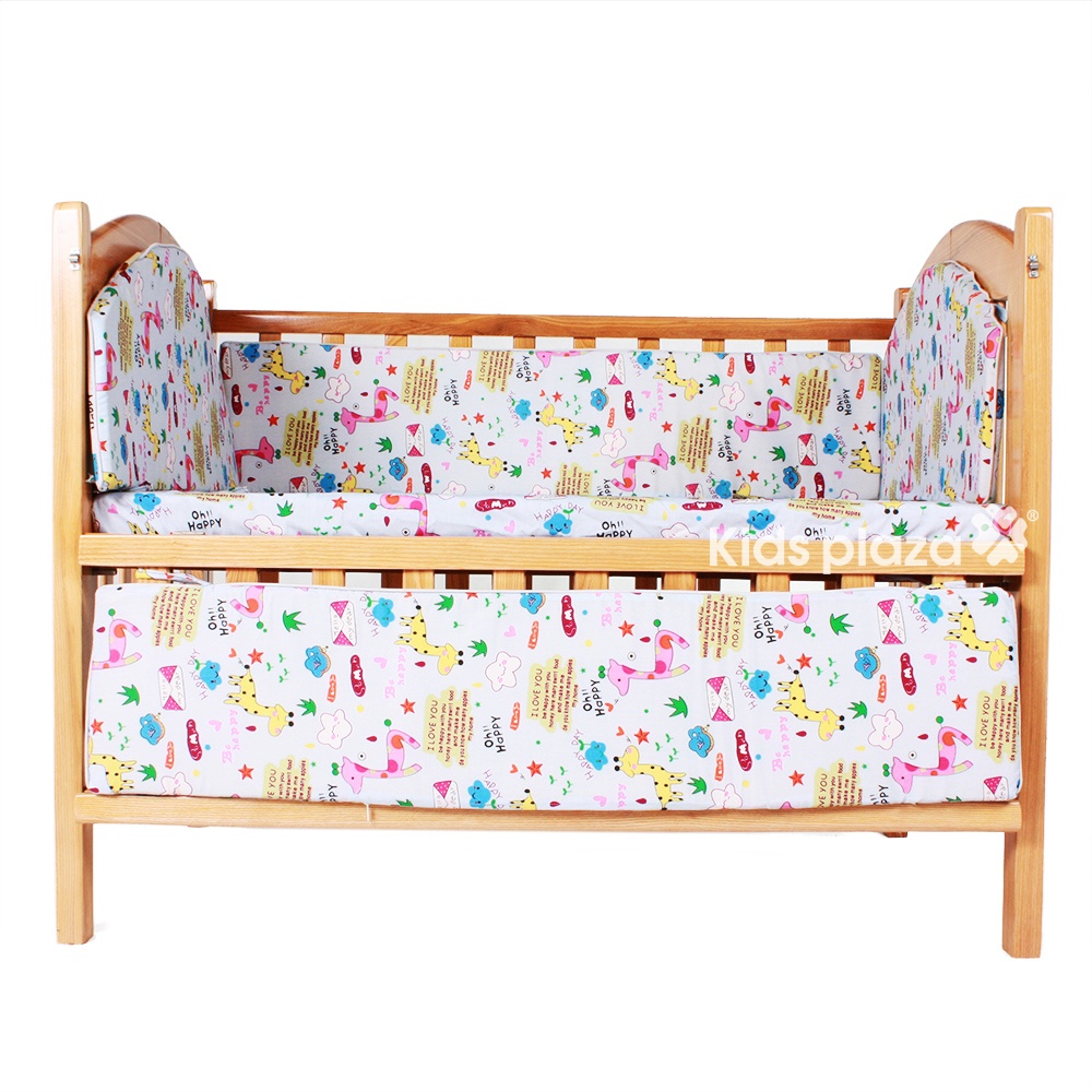 Giường cũi trẻ em 2 trong 1 gỗ sồi Mỹ hình 6