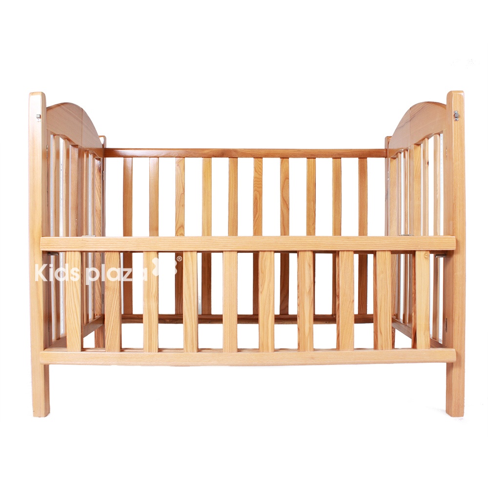 Giường cũi trẻ em 2 trong 1 gỗ sồi Mỹ hình 1