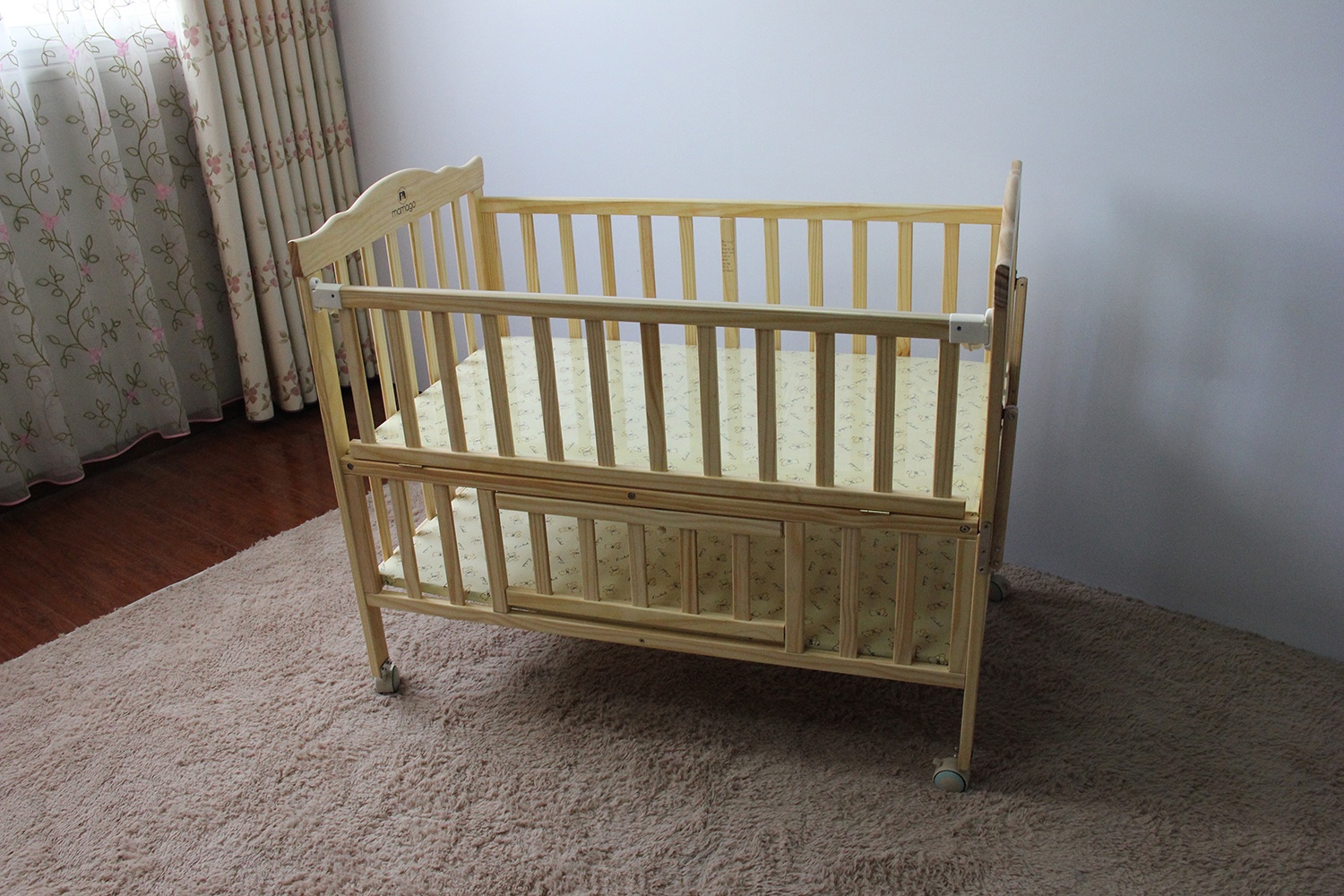 Giường cũi Oxford KidsPlaza 3in1 gỗ thông cao cấp hình 2