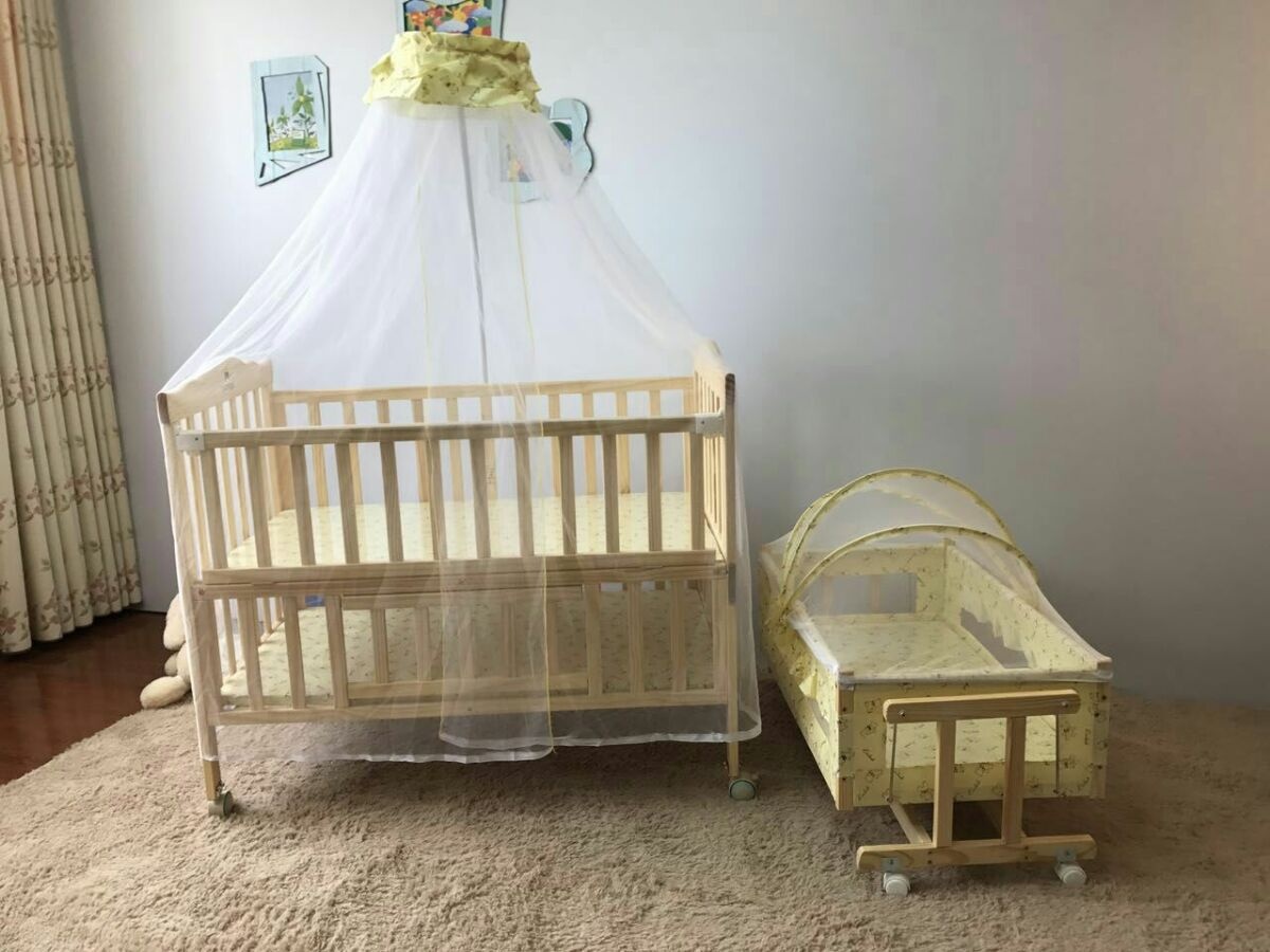 Giường cũi Oxford KidsPlaza 3in1 gỗ thông cao cấp hình 1