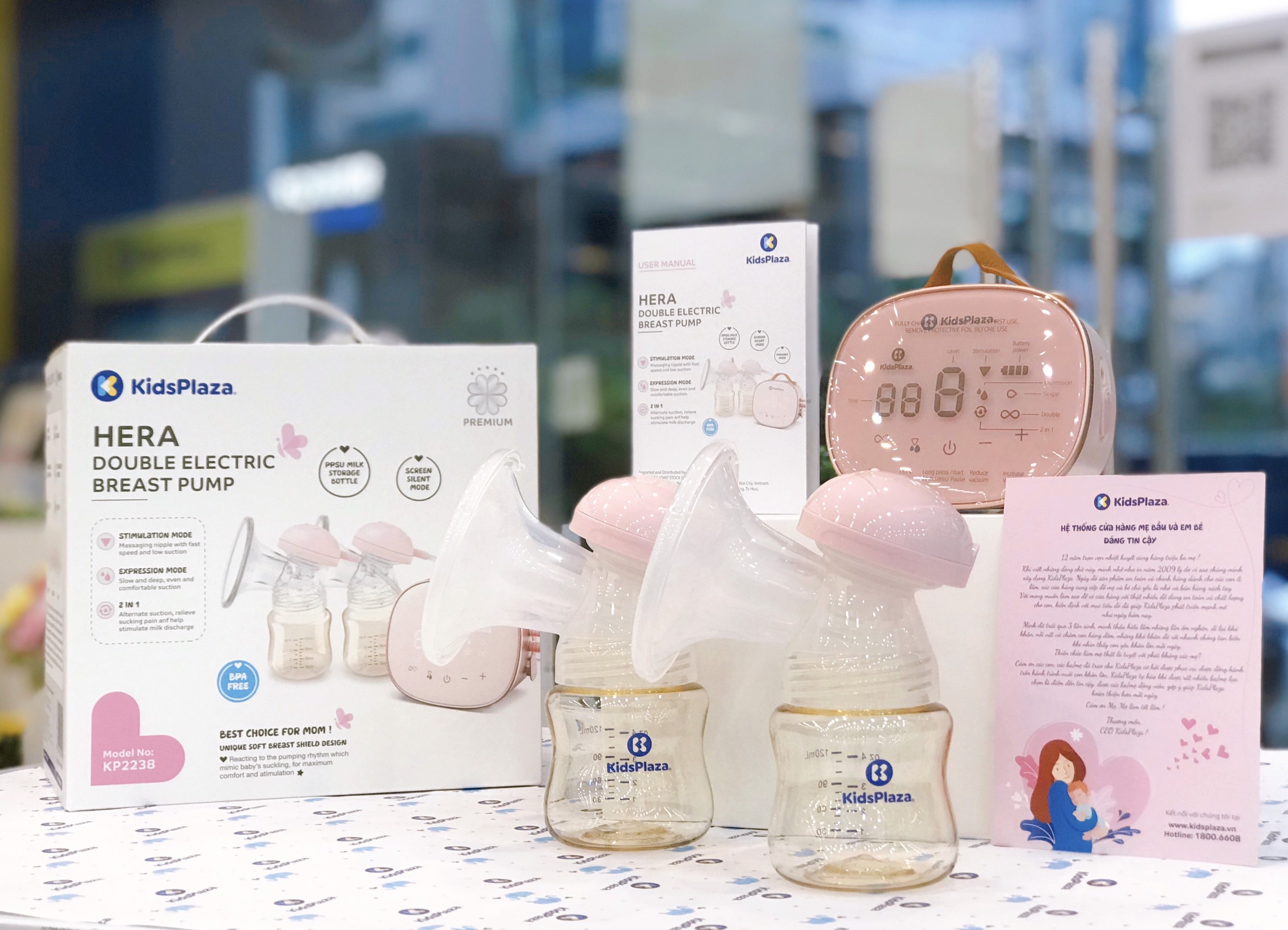 Máy hút sữa cảm ứng điện đôi KidsPlaza Hera hình 1