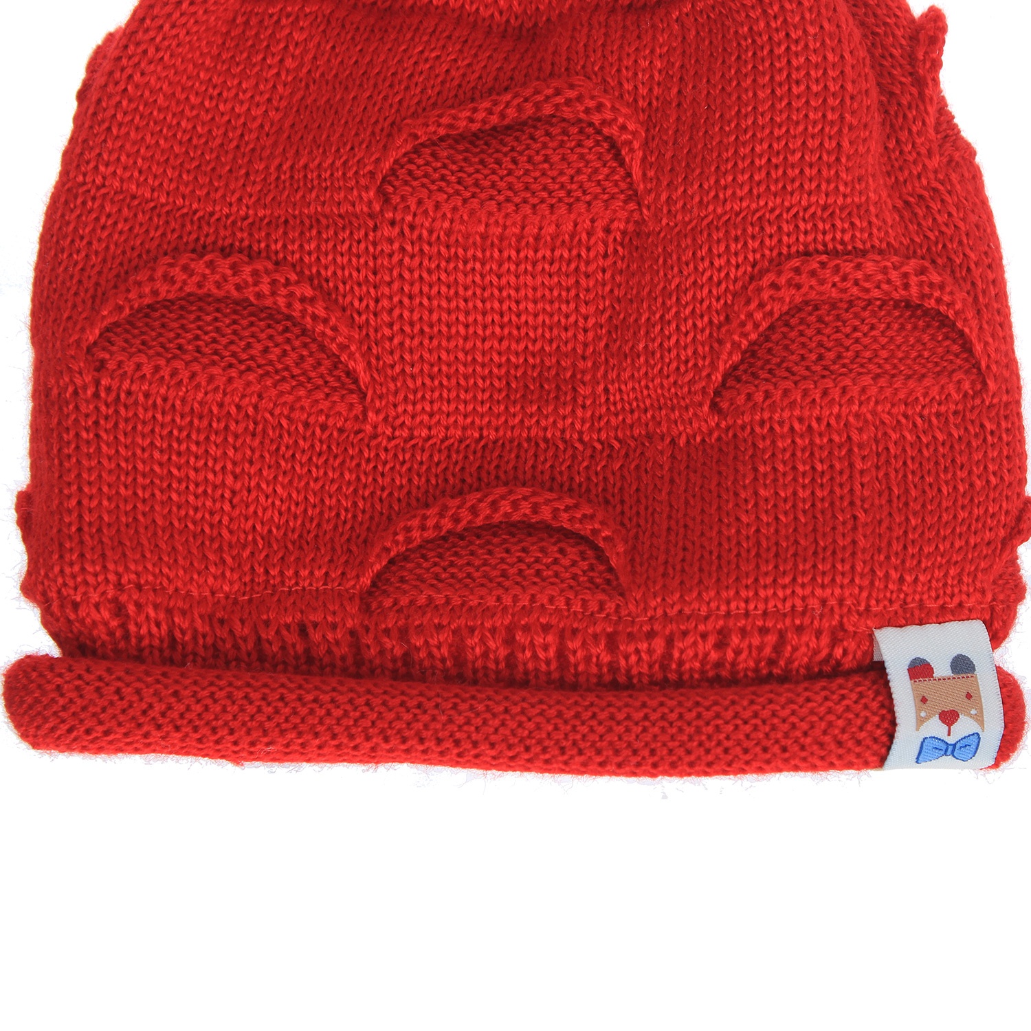 Mũ chụp len màu đỏ hình 2