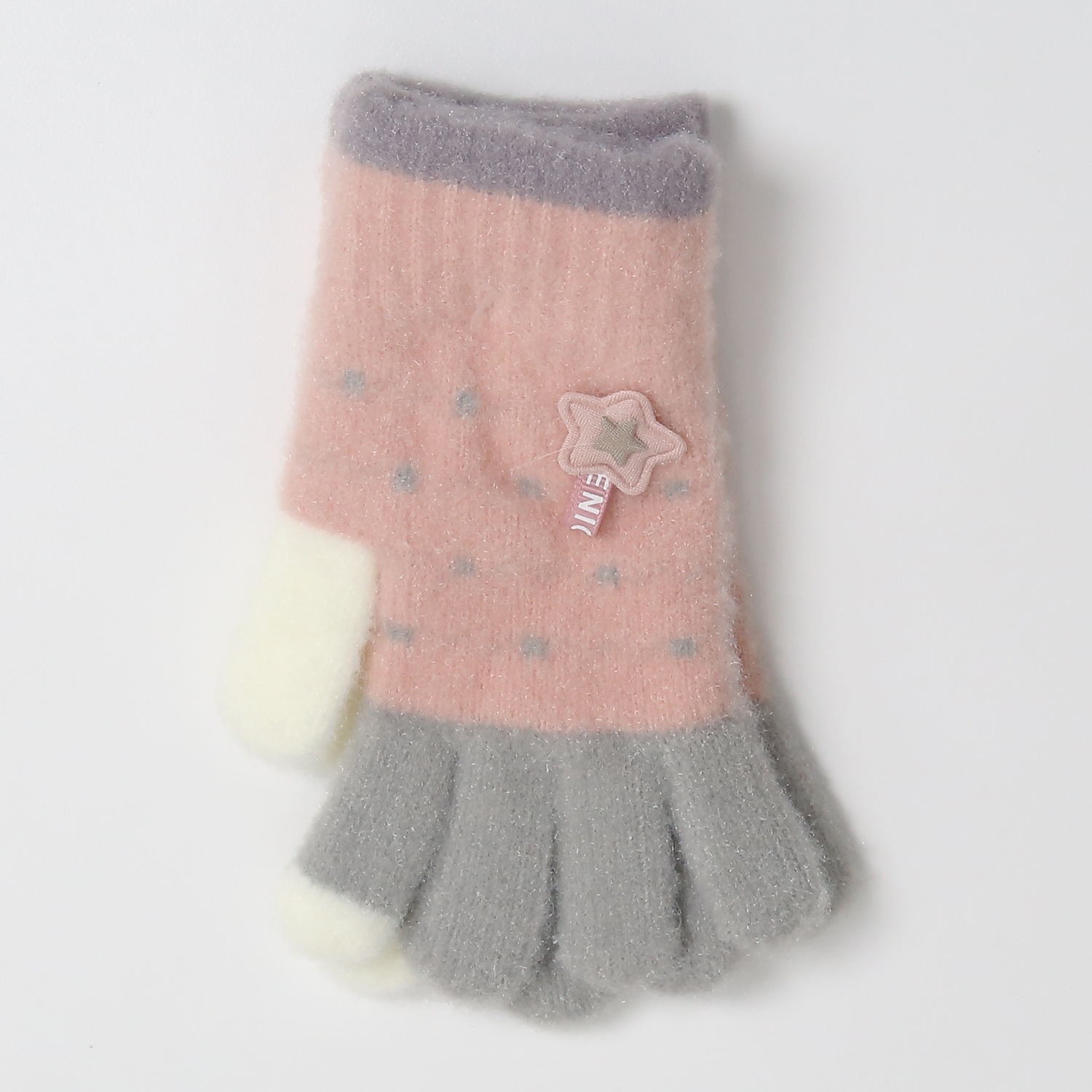 Găng tay len cả bàn đính sao 24K-G02 (Hồng) hình 2