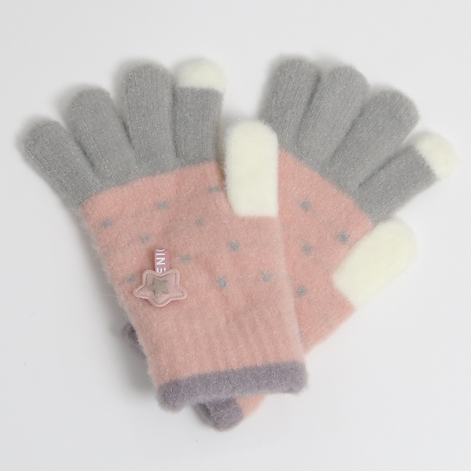 Găng tay len cả bàn đính sao 24K-G02 (Hồng) hình 1