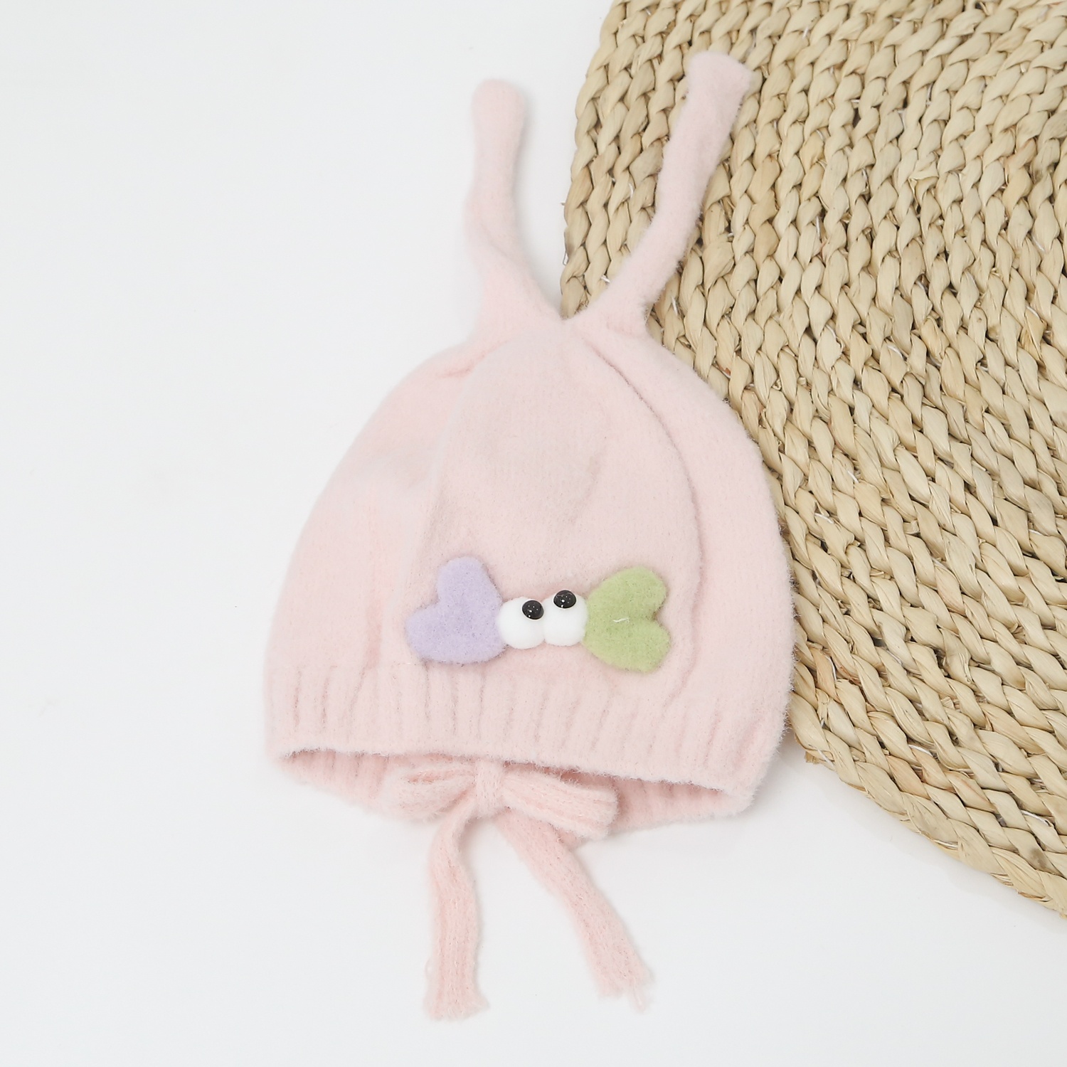 Mũ hai tai dài buộc dây cho bé 24K-B05 (Hồng) hình 1