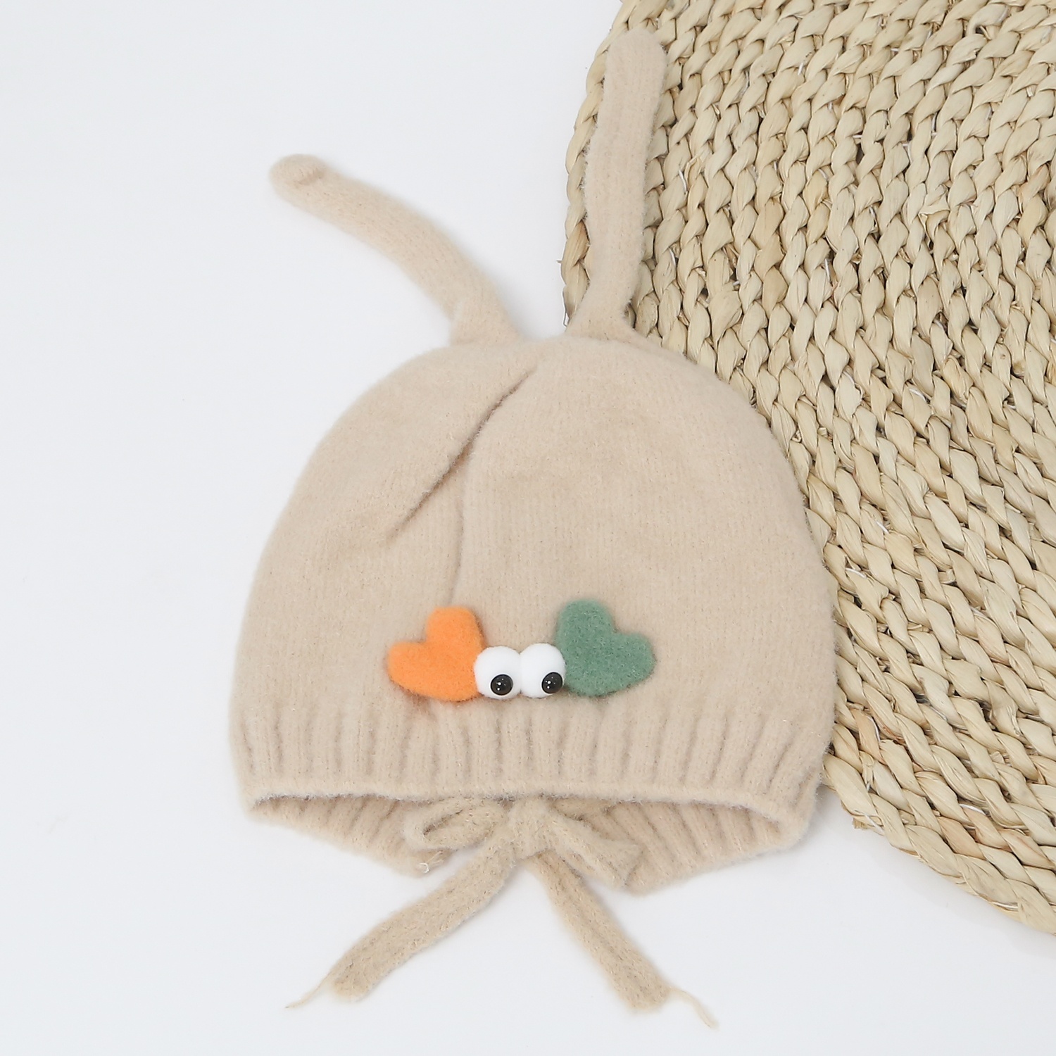 Mũ hai tai dài buộc dây cho bé 24K-B05 (Nâu) hình 1