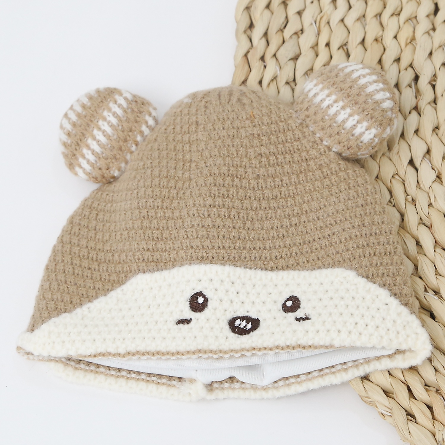 Mũ len mặt gấu cho bé 24K-B07 (Nâu) hình 1