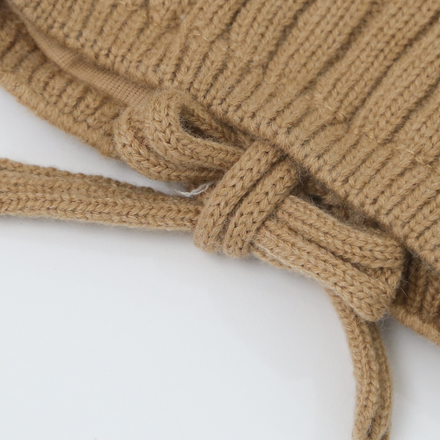 Mũ len tai hươu buộc dây 24K-B08 (Nâu) hình 3