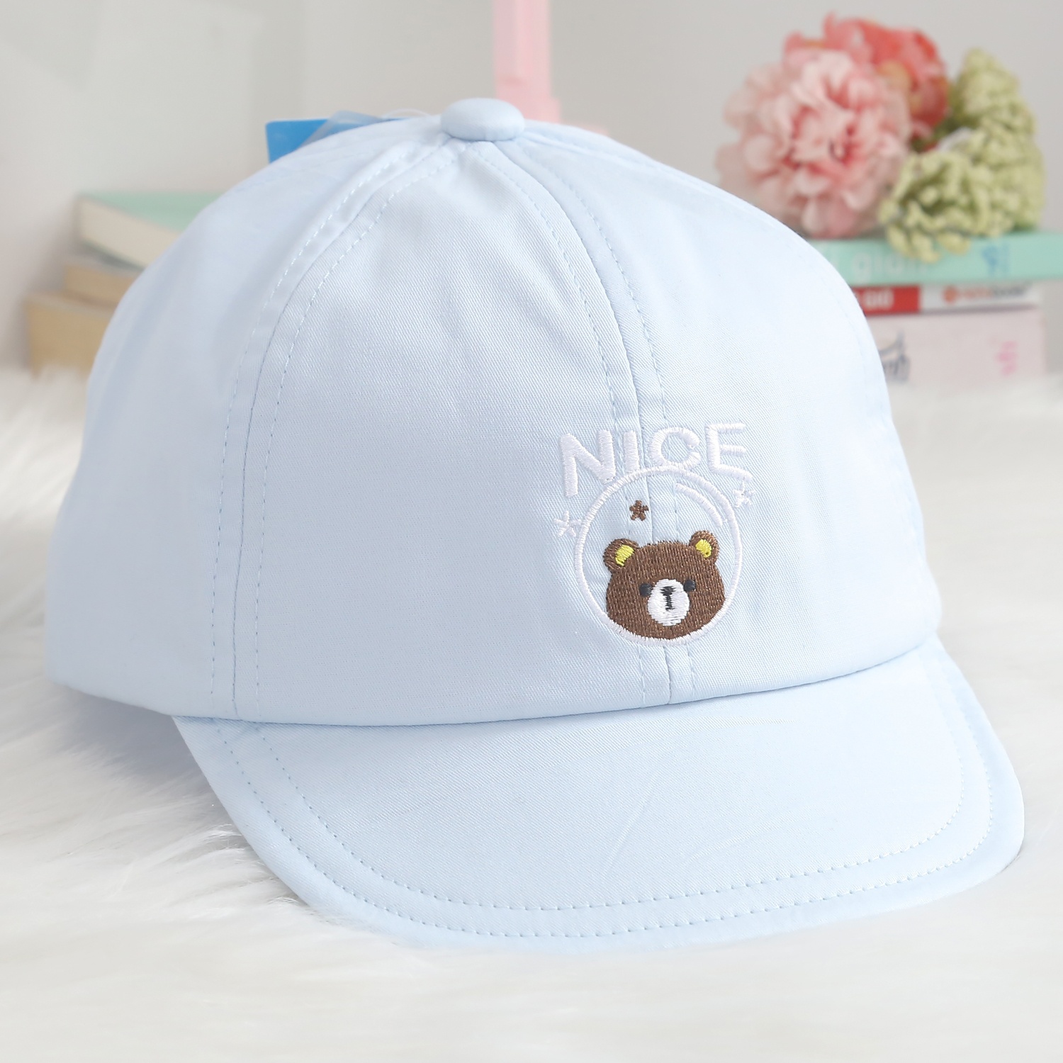 Mũ lưỡi trai KidsPlaza thêu gấu DN24H ( Xanh dương)