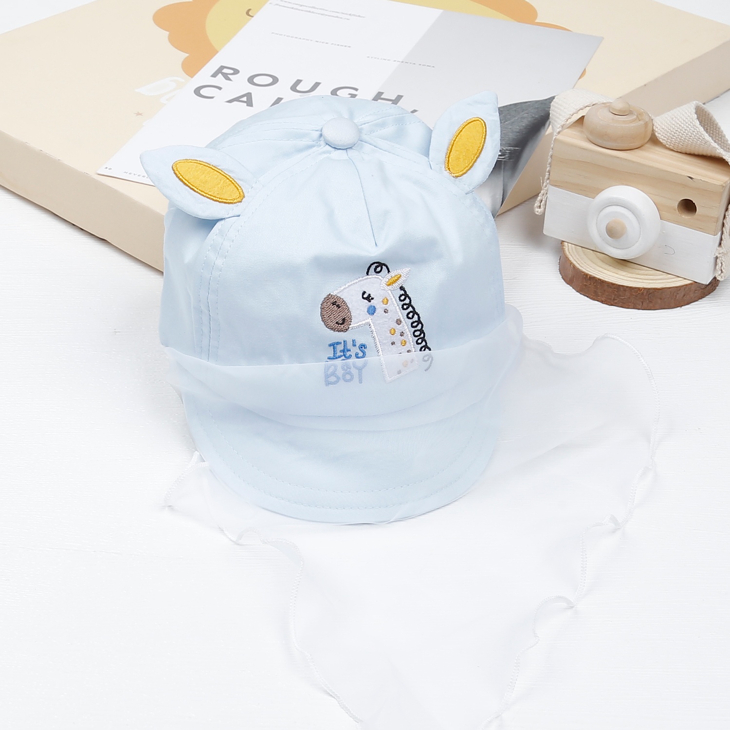 Mũ lưỡi trai phủ voan KidsPlaza thêu hươu DN23 (Xanh)