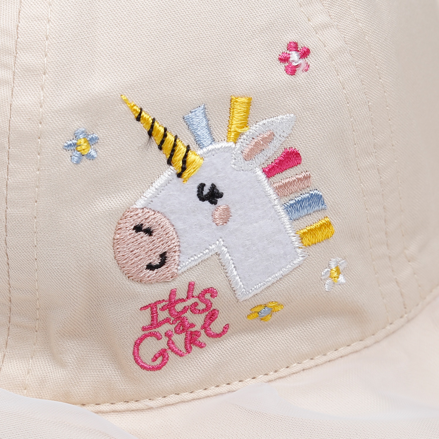 Mũ vành phủ voan KidsPlaza thêu hình ngựa DN23 (Be)