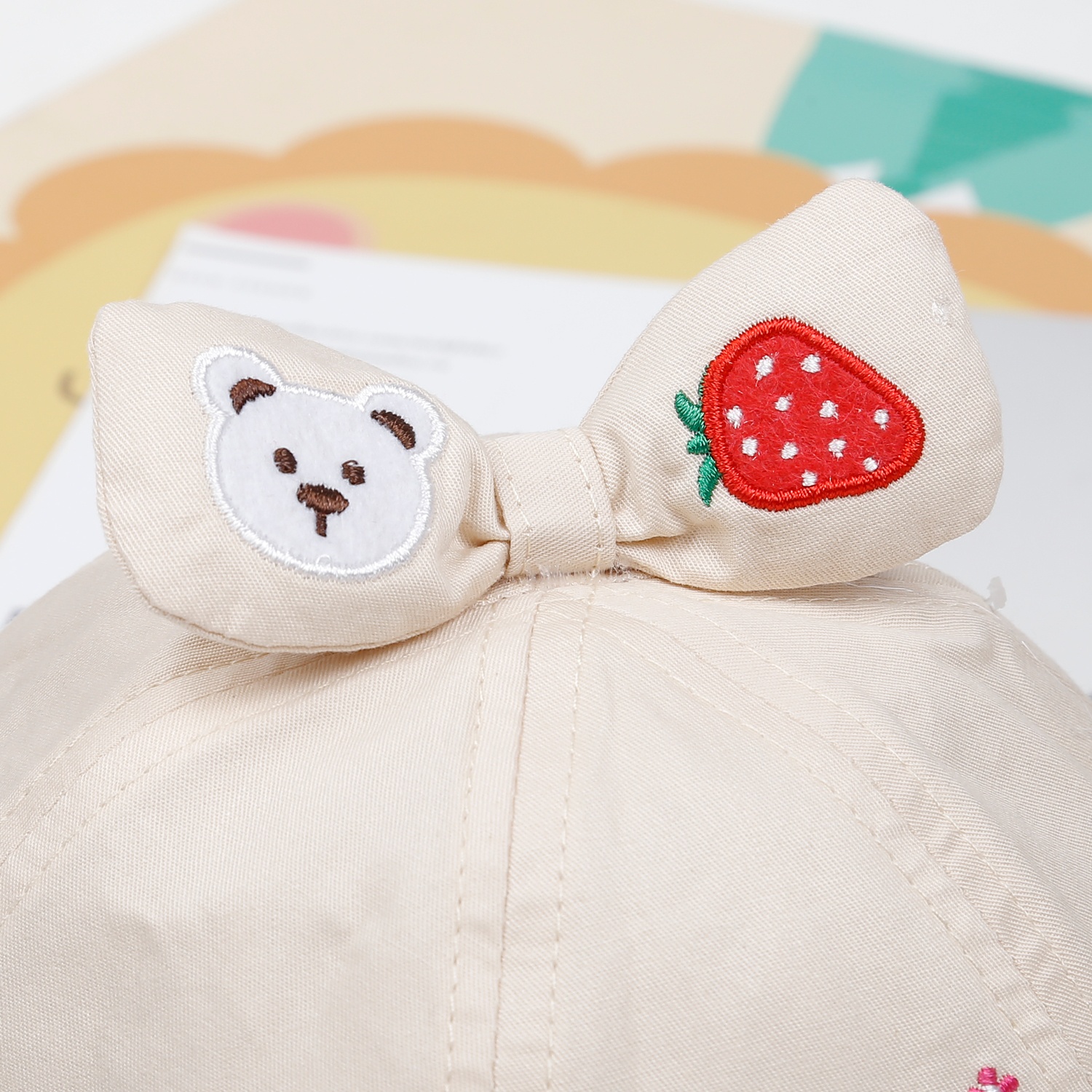 Mũ vành phủ voan KidsPlaza thêu hình ngựa DN23 (Be)