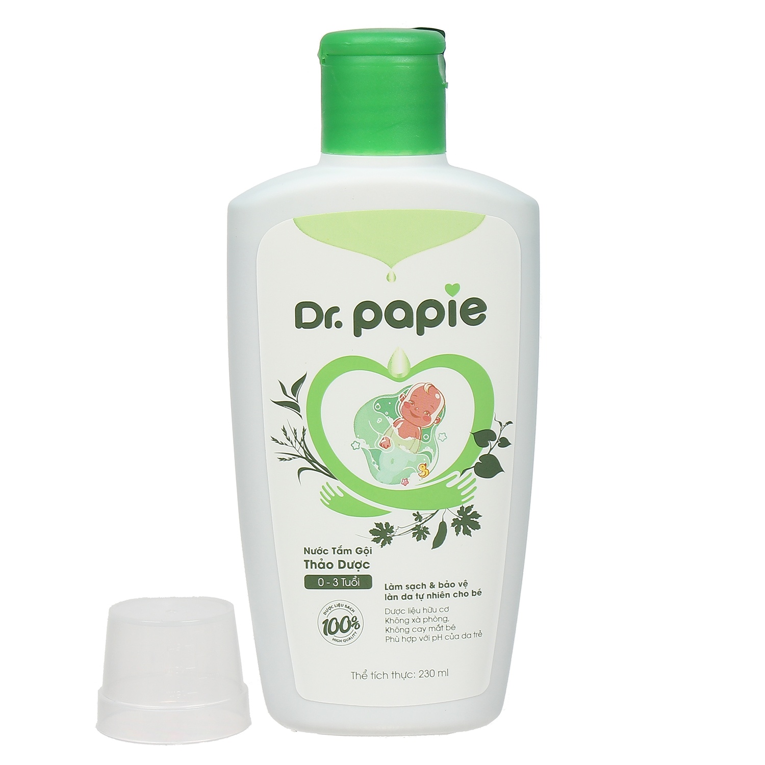 Nước tắm gội thảo dược Dr Papie 230ml hình 2