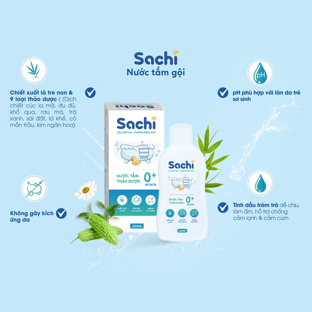 Nước tắm thảo dược Sachi 250ml hình 4