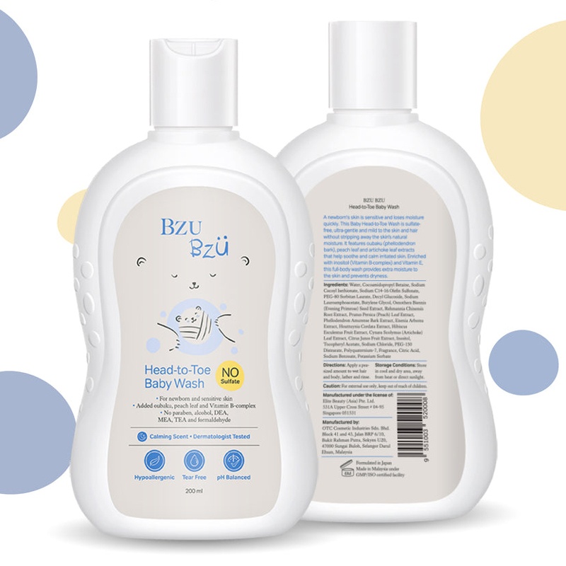 Sữa tắm gội toàn thân sơ sinh Bzu Bzu 200ml 3