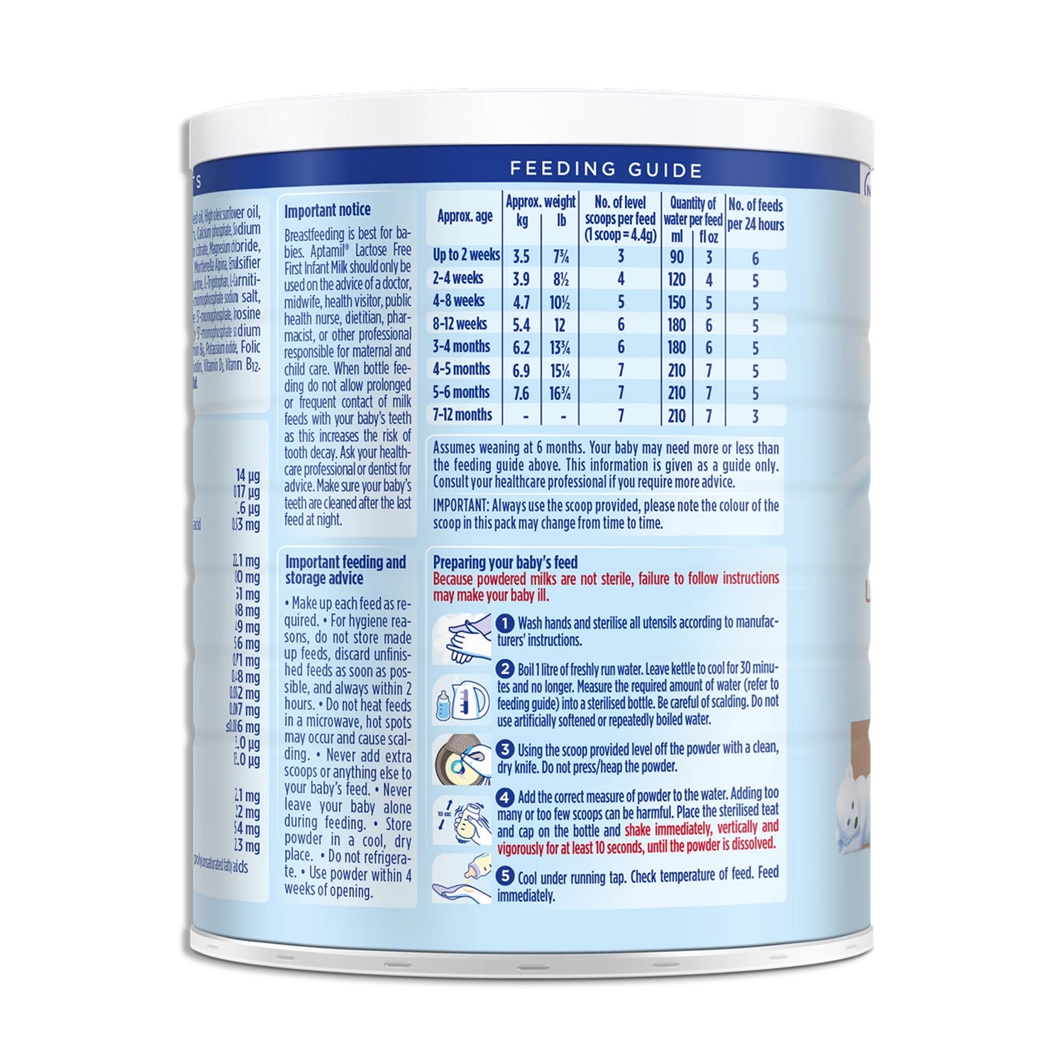 Sữa Aptamil Lactose Free cho trẻ 0-12 tháng 400g hình 4