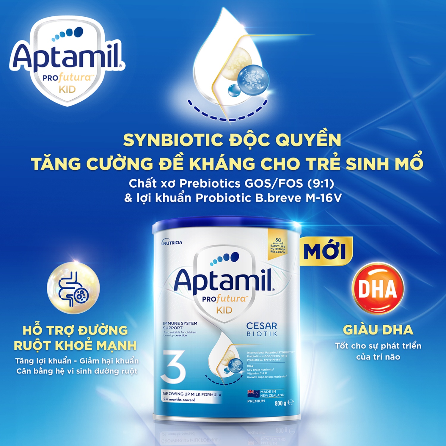 Sữa Aptamil Profutura KID Cesarbiotik số 3 800g (2Y+) hình 3