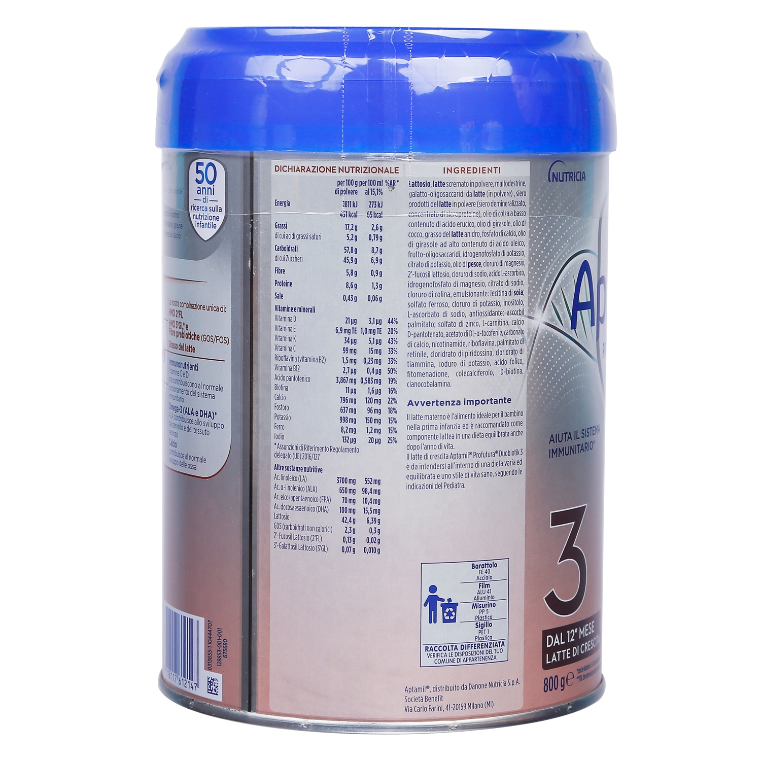 Sữa Aptamil Profutura Duobiotik số 3 800g ( bé >12 tháng) hình 2