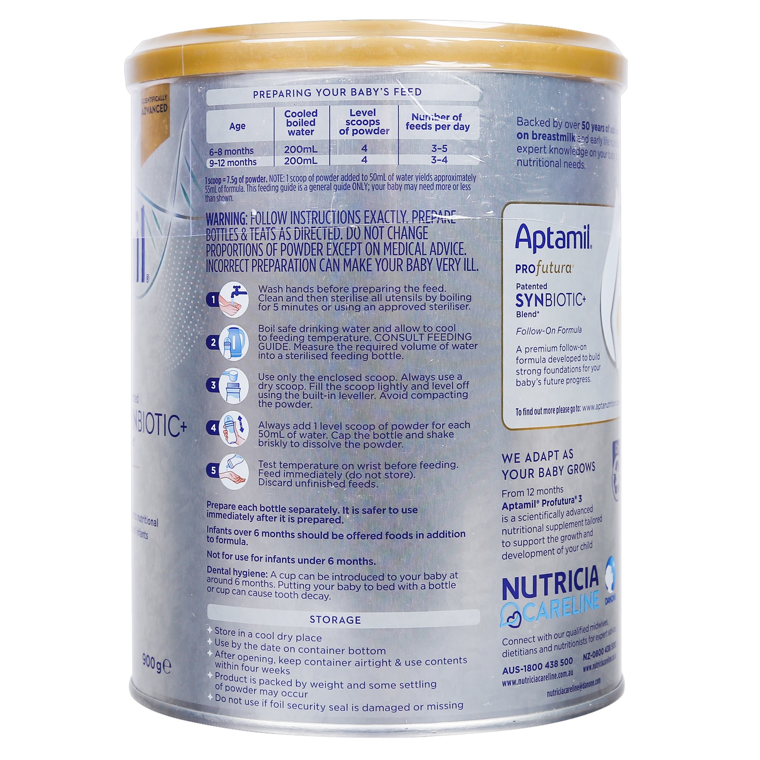 Sữa Aptamil Profutura Úc số 2 900g cho bé 6-12M hình 4