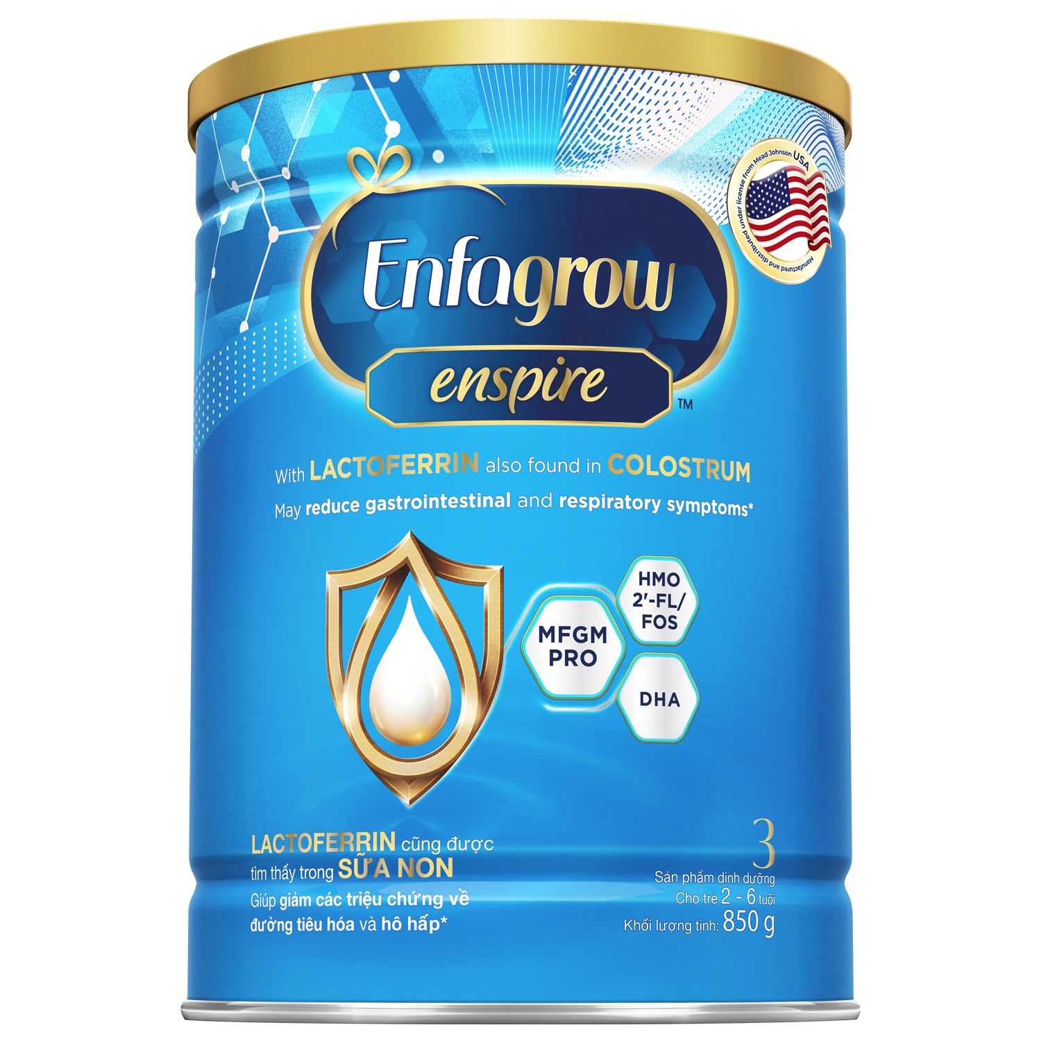Sữa Enfagrow Enspire số 3 (850g) cho bé từ 2-6 tuổi hình 1