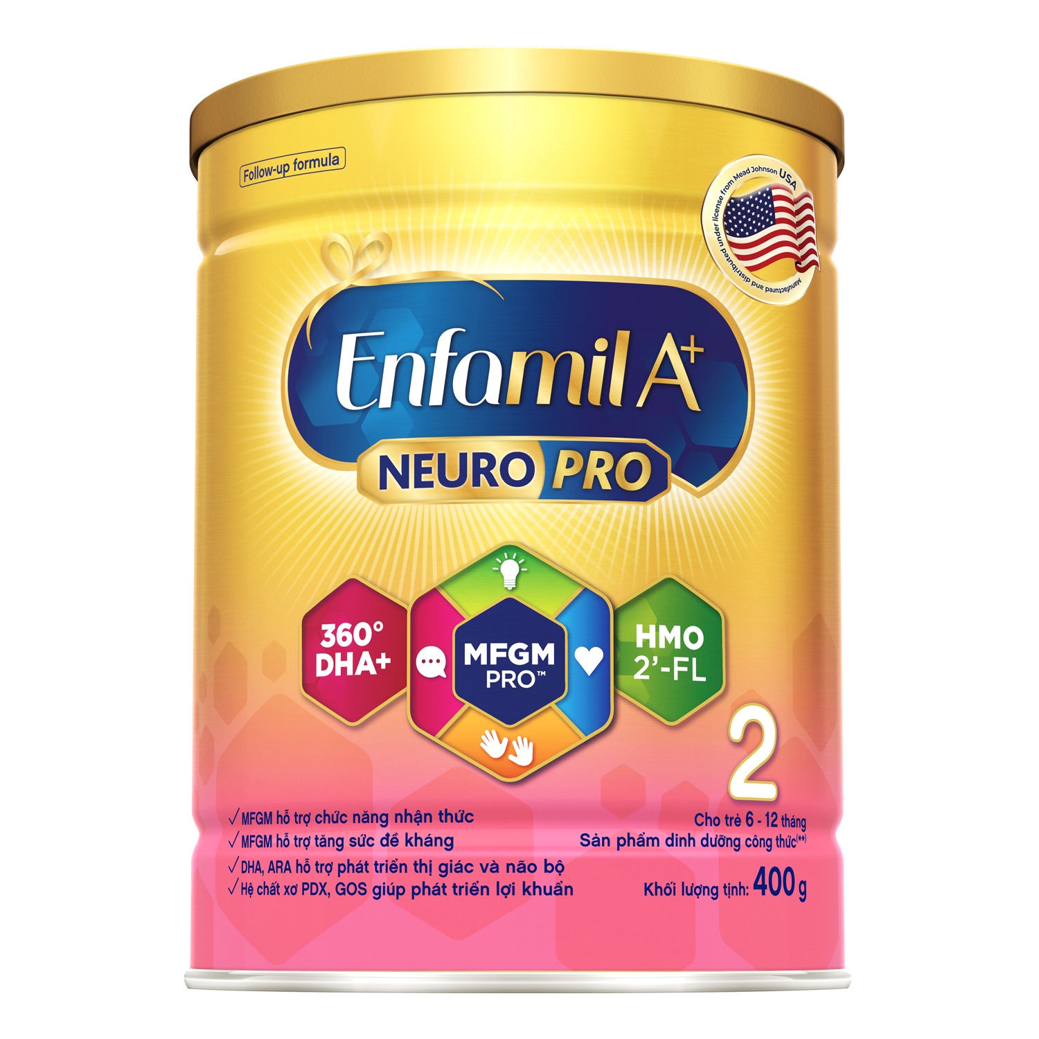 Sữa Enfamil A+ NeuroPro Số 2 (400g) cho bé từ 6-12 tháng tuổi hình 1