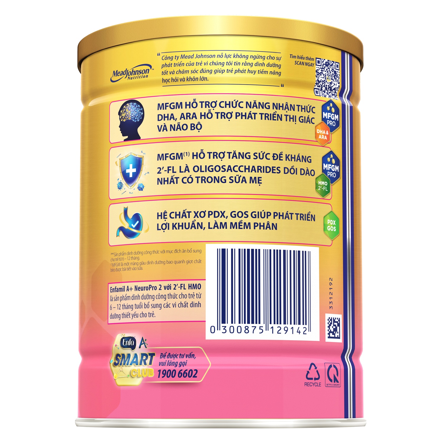 Thành phần sữa Enfamil A+ Neuropro số 2