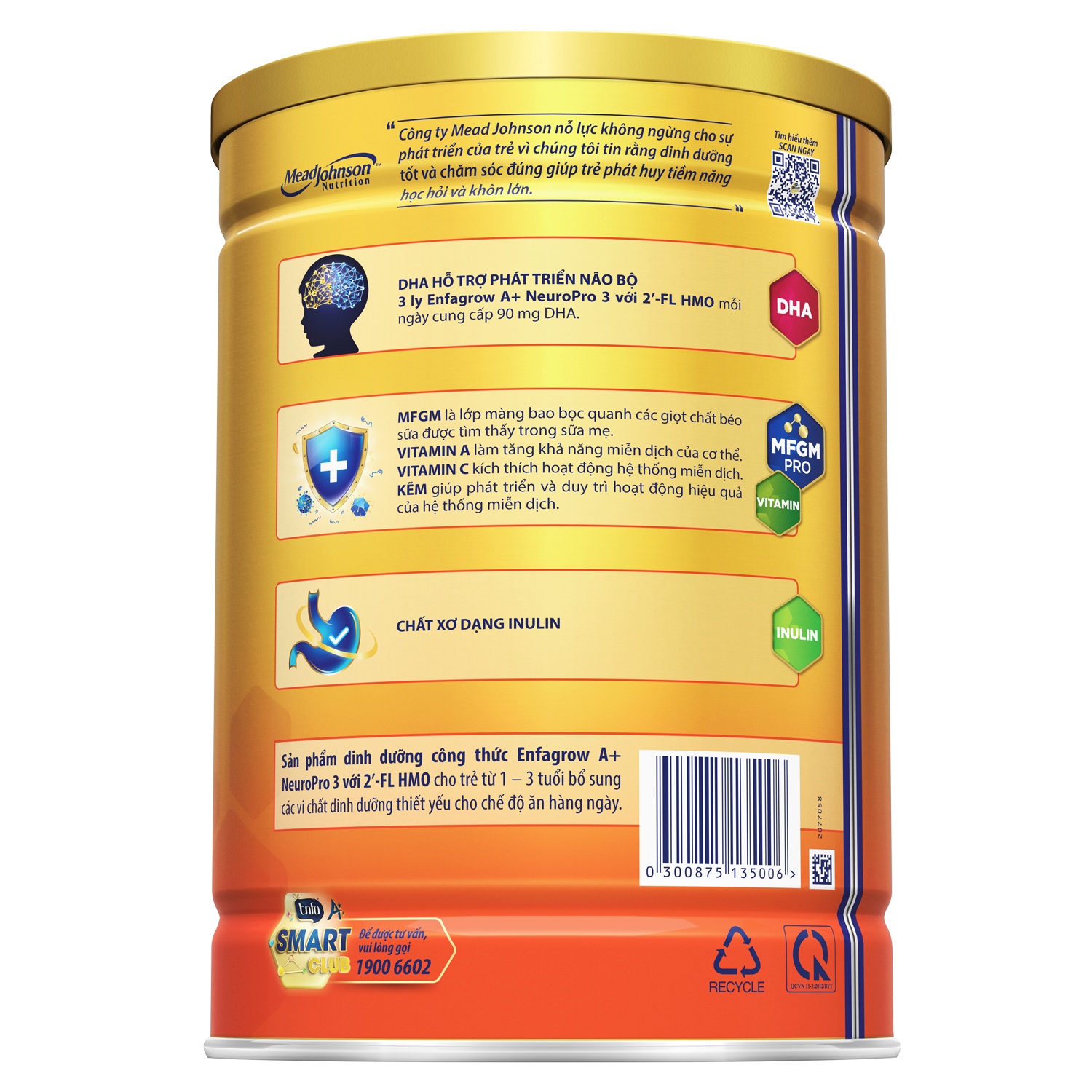 Công dụng sữa Enfagrow A+ NeuroPro 3 (1,7kg) cho bé từ 1-3 tuổi - New