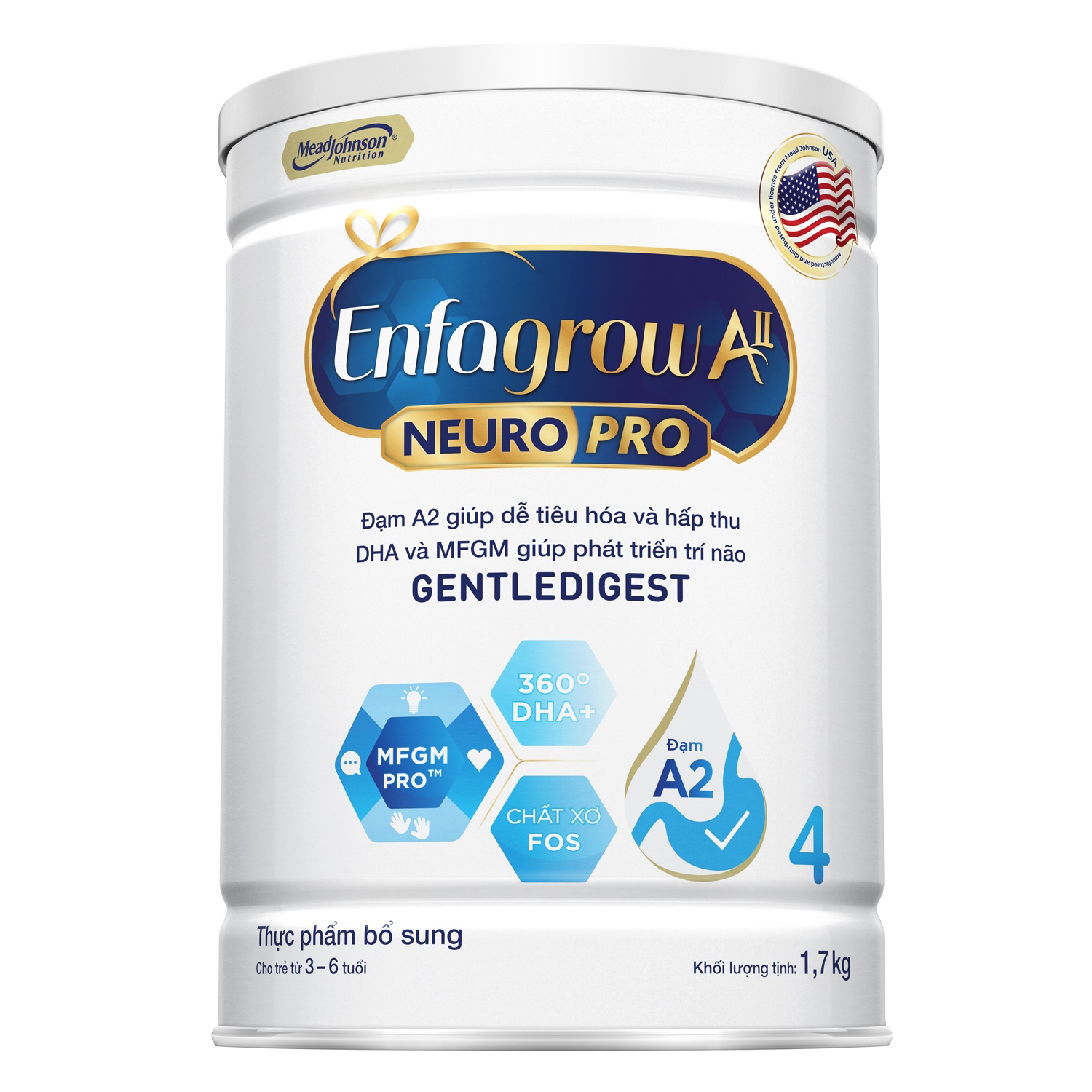 Sữa Enfagrow A2 Neuropro 4 1.7kg dành cho trẻ từ 3-6 tuổi - Bao bì mới
