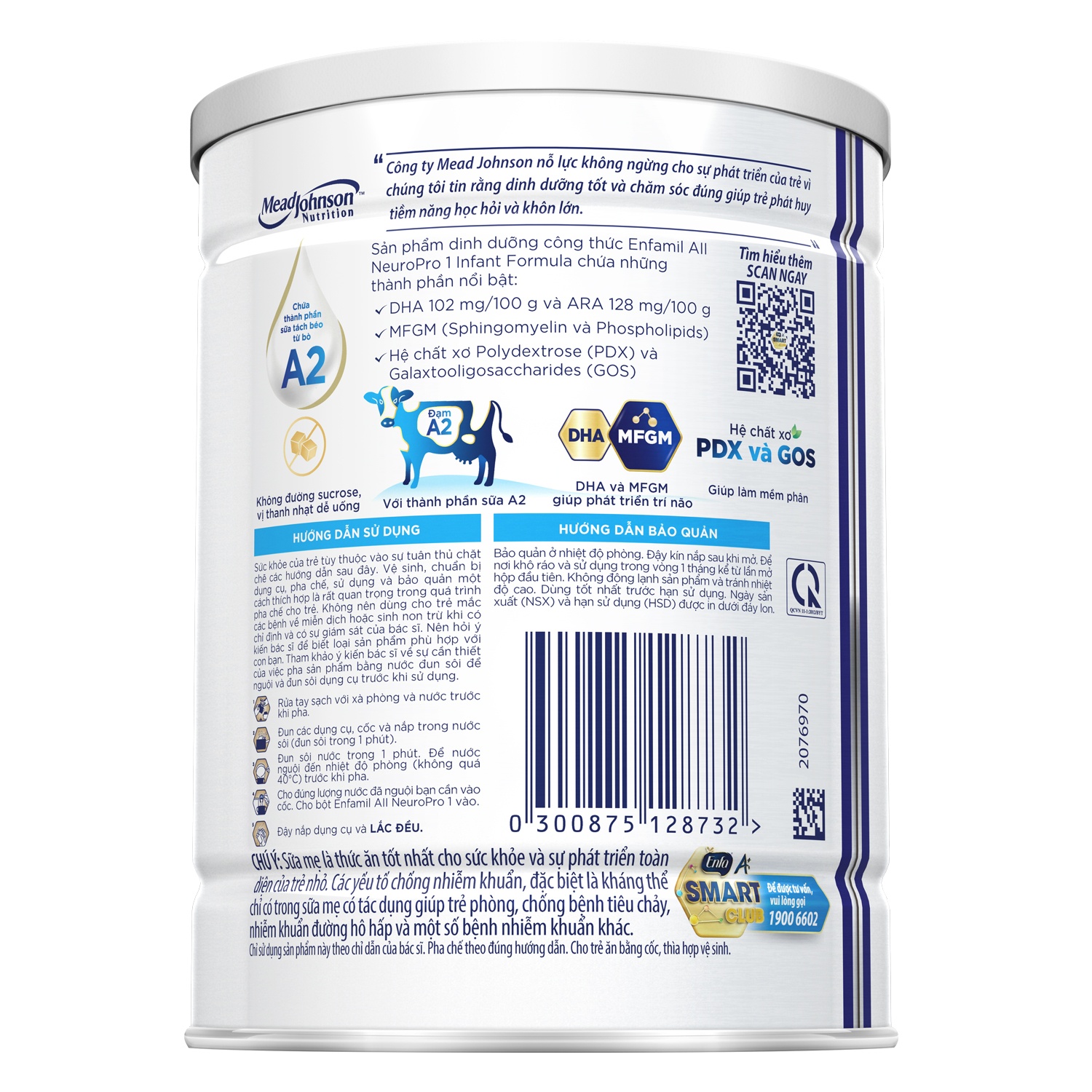 Hướng dẫn pha sữa Enfamil A2 Neuropro 1 350g dành cho trẻ từ 0-6 tháng