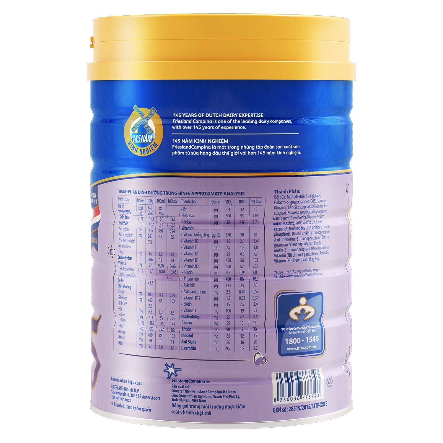 Sữa bột Friso Gold số 5 (900g) hình 2