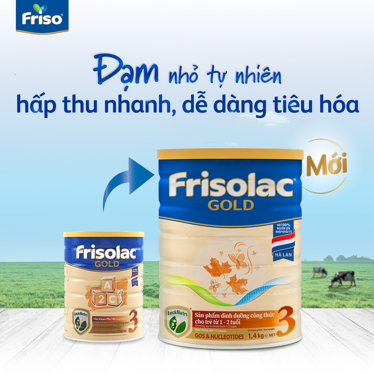 Sữa Frisolac Gold số 3 1400g cho bé từ 1-2 tuổi hình 1