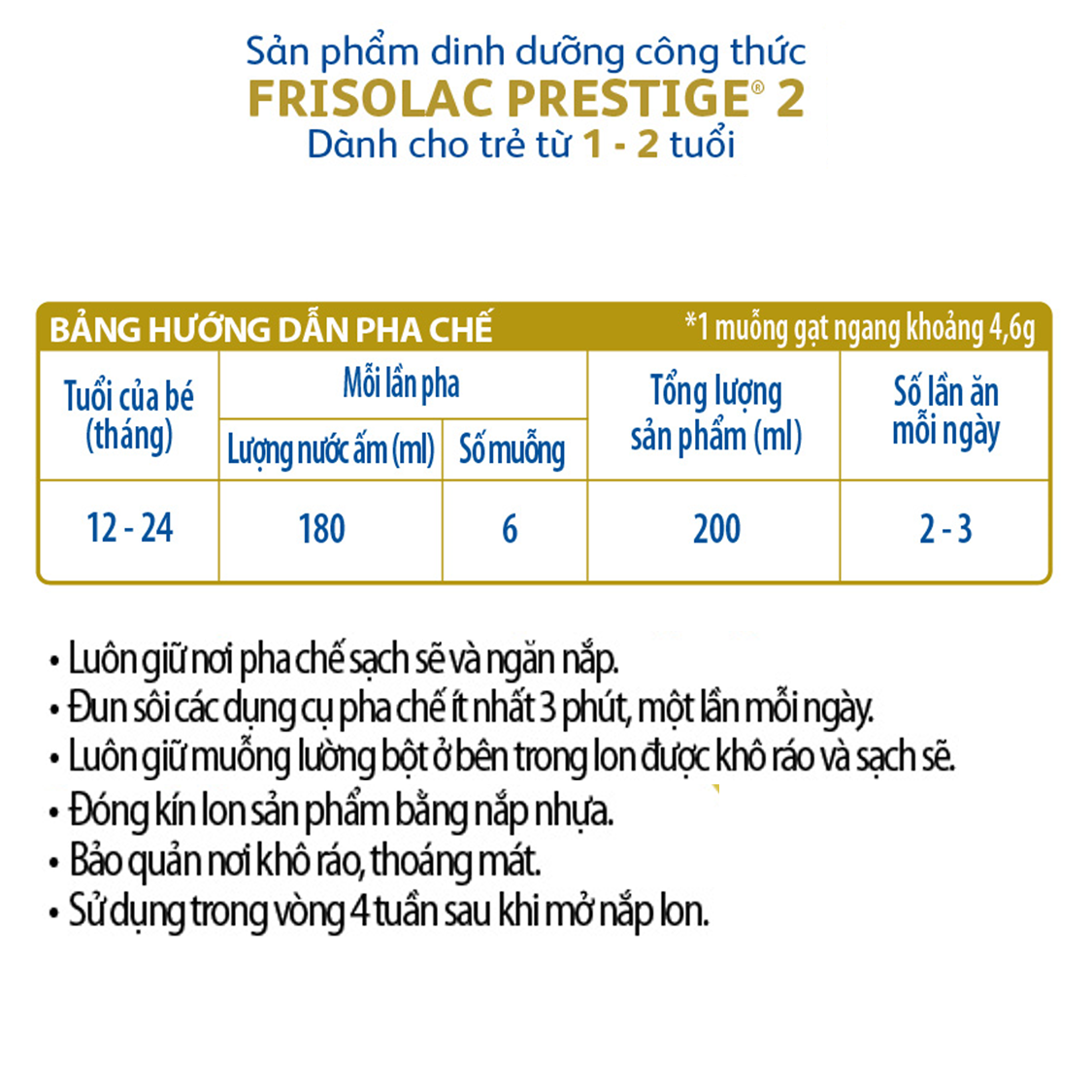 Sữa bột Frisolac Prestige số 2 700g (1-2 tuổi) hình 3