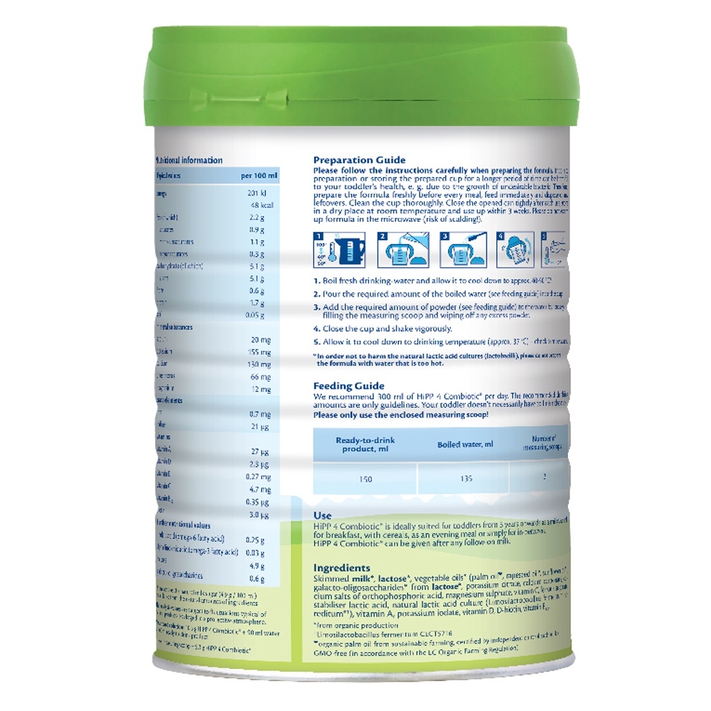 Sữa Hipp số 4 Organic Combiotic HMP 800g cho bé trên 3 tuổi hình 3