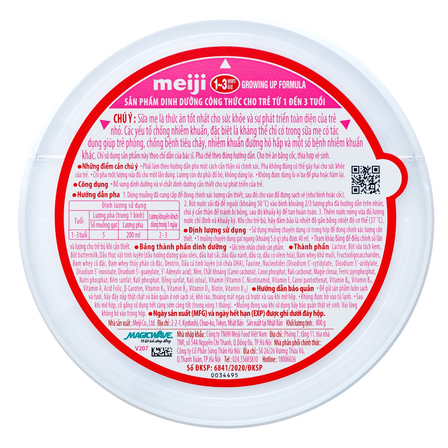 sữa meiji growing up formula 800g 1-3 tuổi