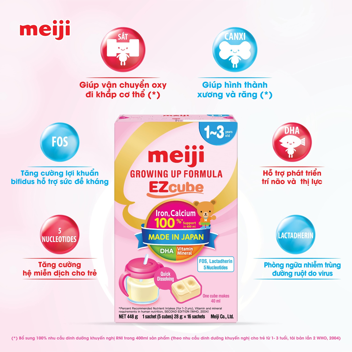Sữa Meiji thanh Growing Up Formula 448g cho bé 1Y-3Y hình 2