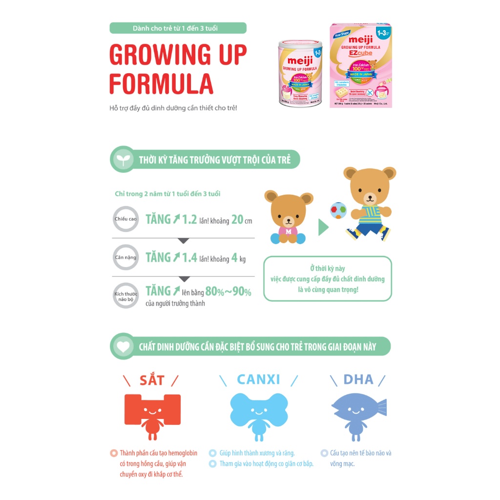 Sữa thanh Meiji EZcube 560g cho bé 1-3 tuổi hình 2