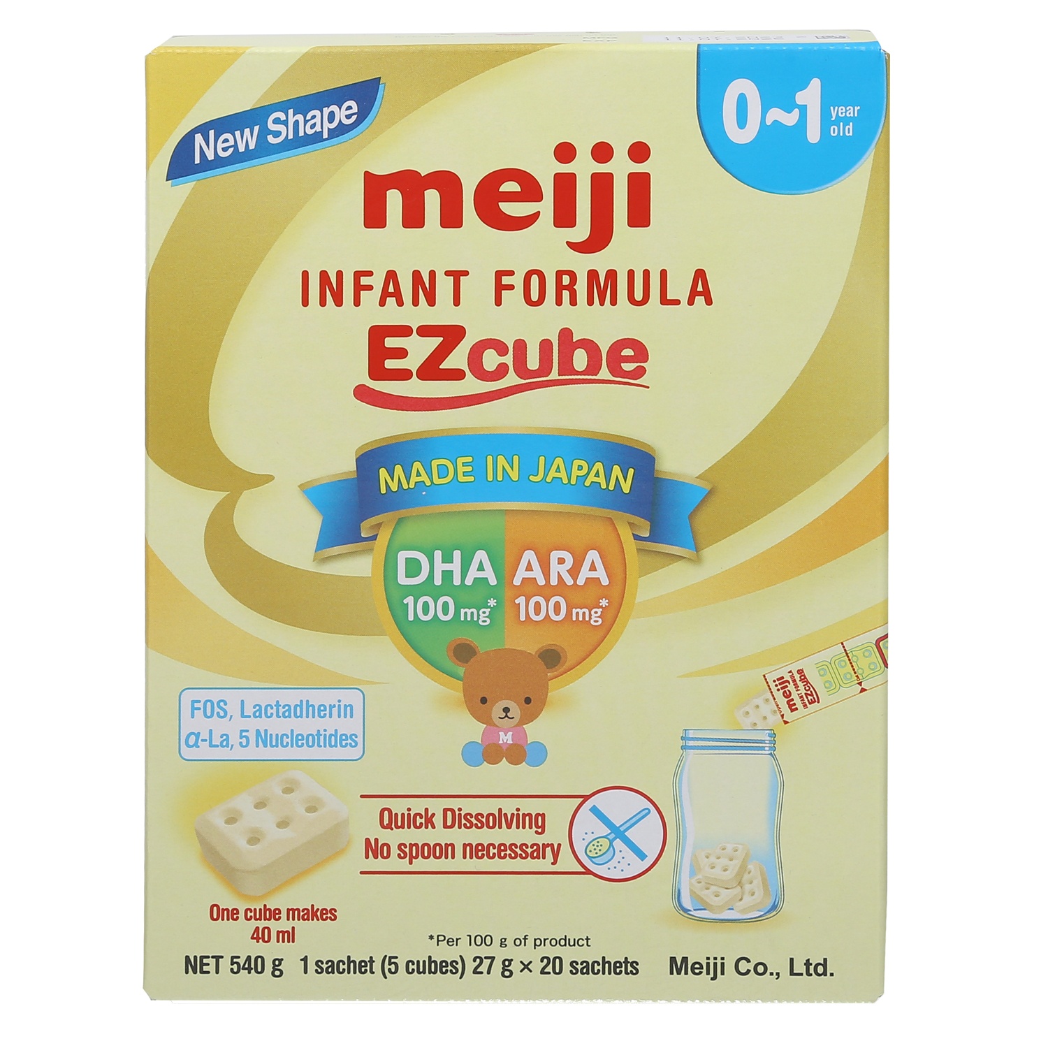 Sữa thanh Meiji Infant Formula EZcube 540g cho bé 0-1Y hình 1