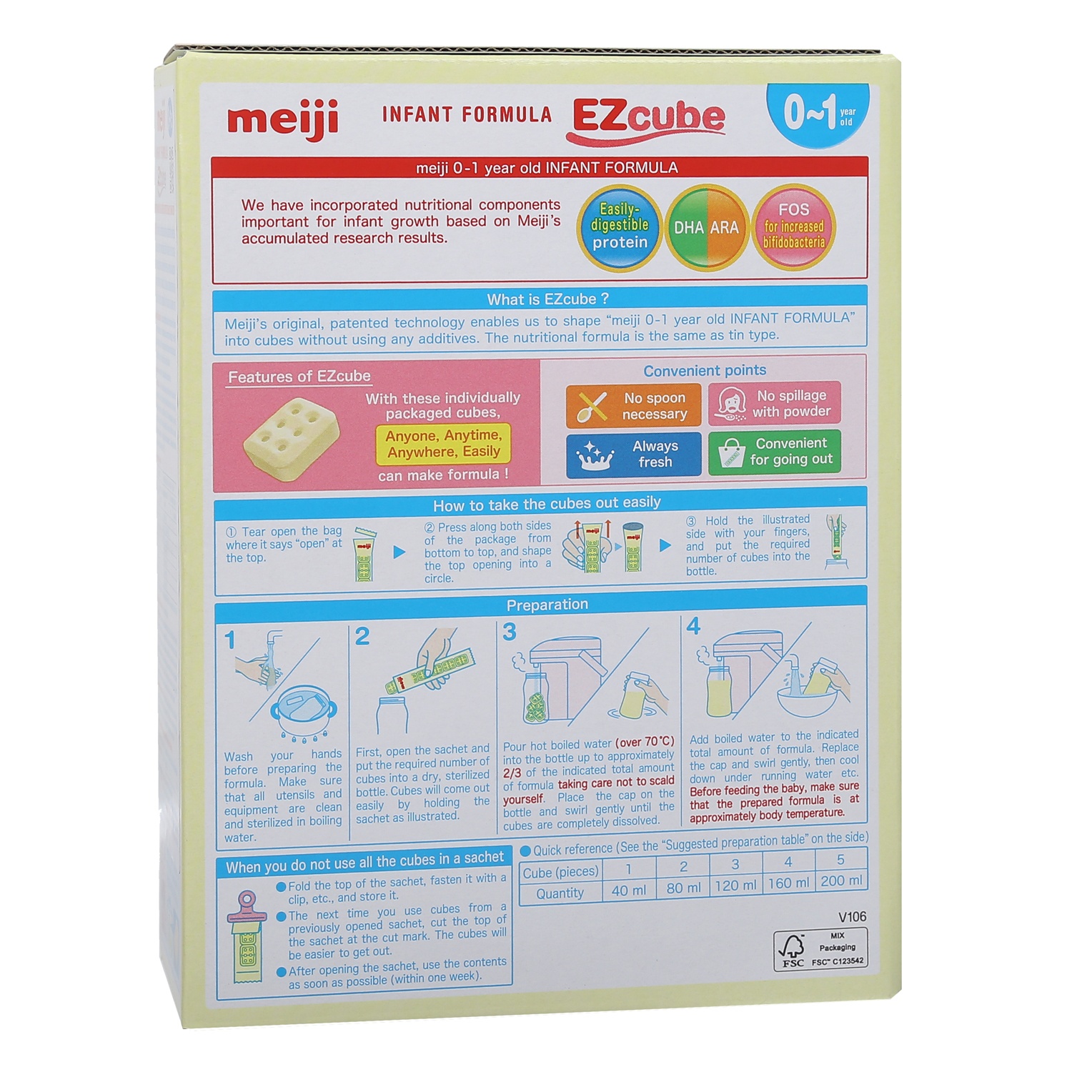 Sữa thanh Meiji Infant Formula EZcube 540g cho bé 0-1Y hình 2
