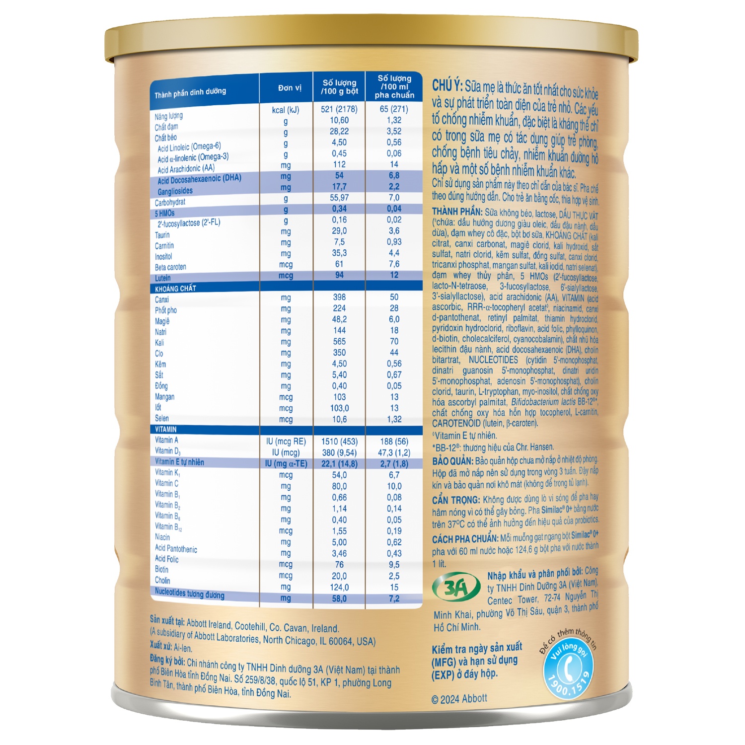 Sữa Similac 5G  S1/0+ 900g/850g hình 3