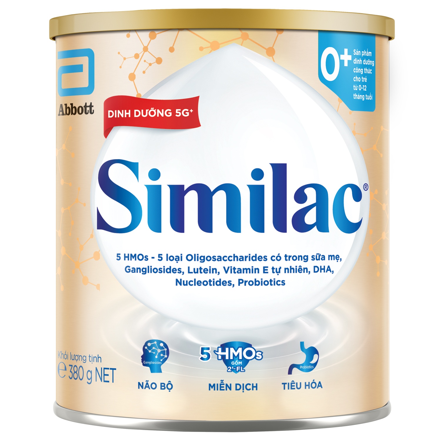 Sữa Similac 5G số 0+ 380g (cho bé 0-12 tháng tuổi) - Bao bì mới