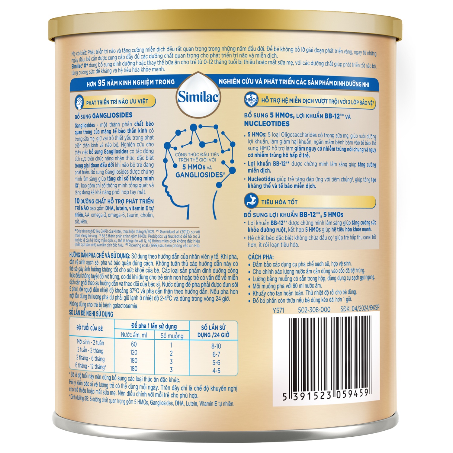 cách pha sữa bột Similac Prodi-G & 5HMO Newborn 380g (cho bé 0-12 tháng tuổi)