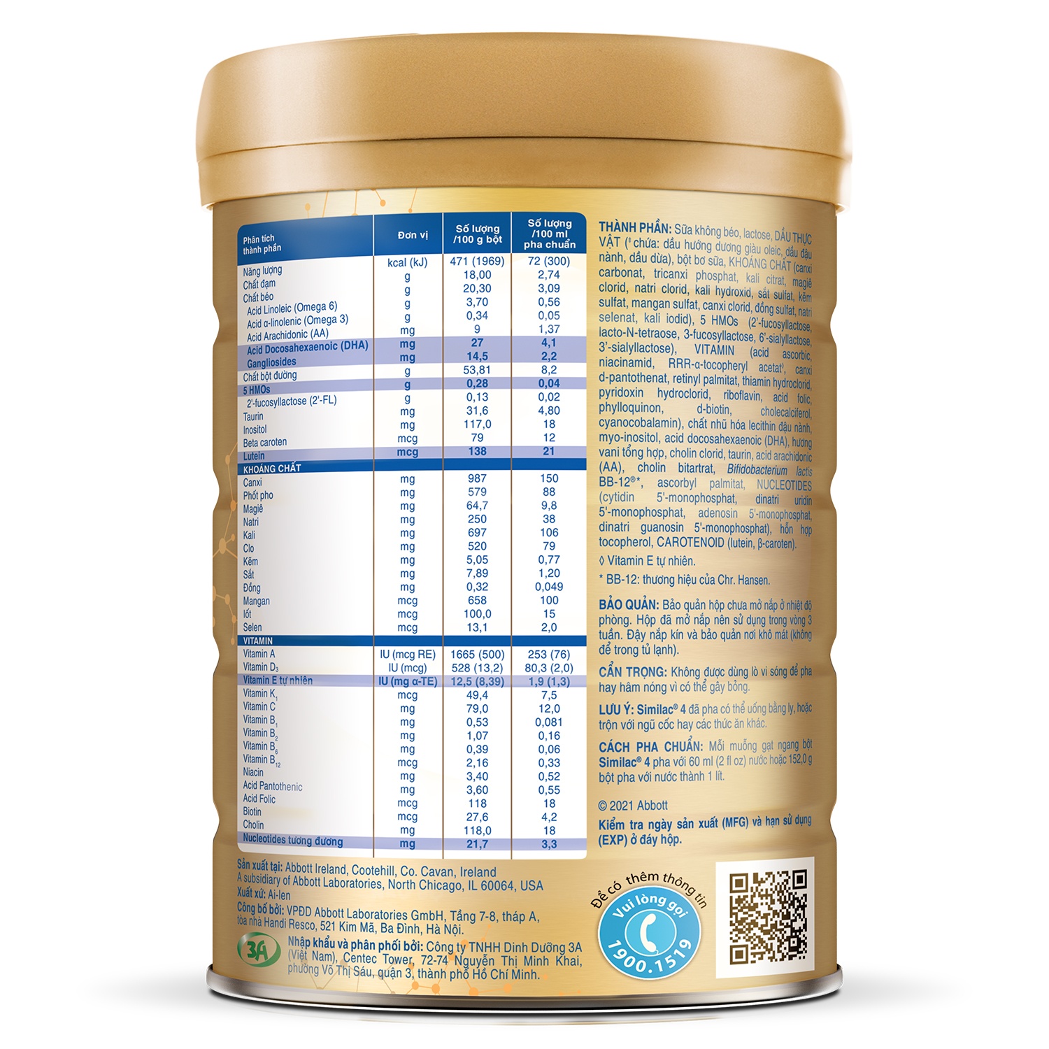 Sữa Similac 5G số 4 900g (cho bé 2-6 tuổi) hình 3