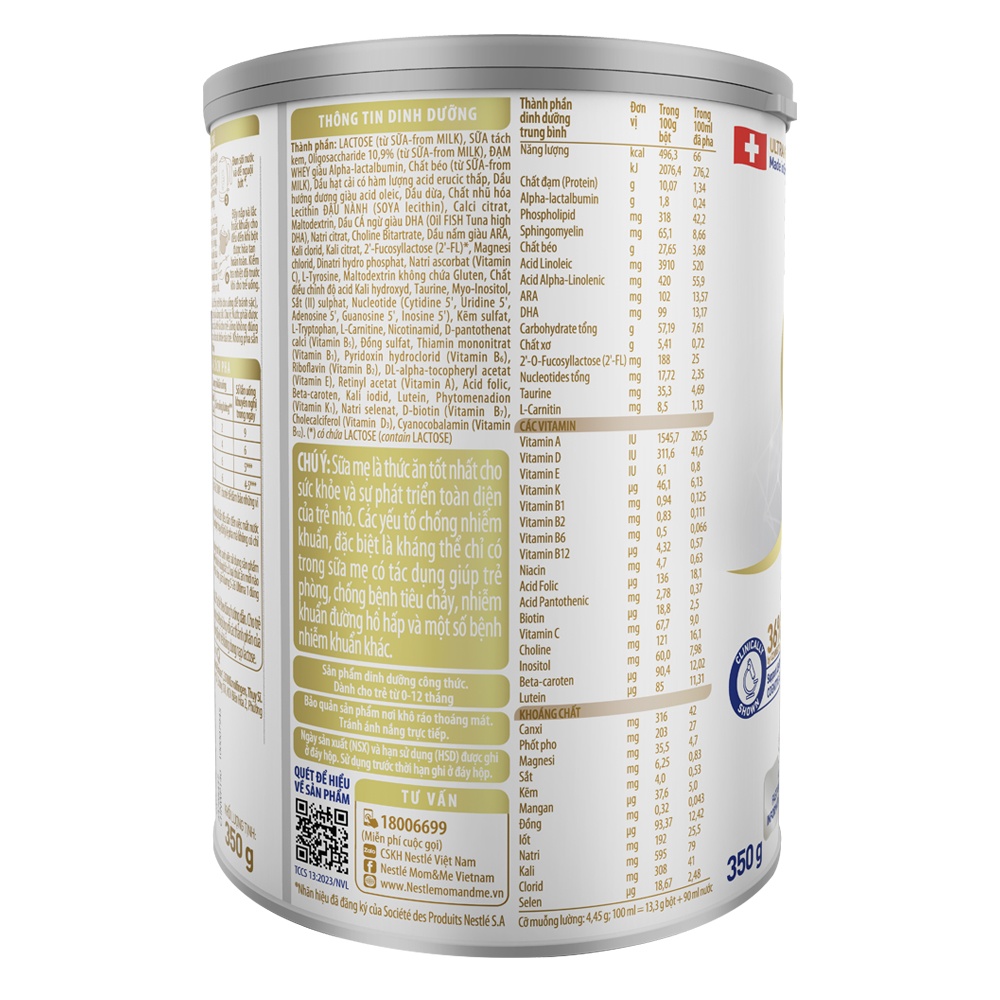 Sữa bột S-26 Ultima 1 350g dành cho bé từ 0-12 tháng tuổi hình 2