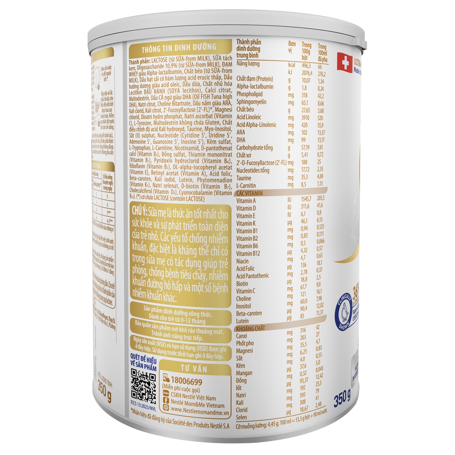 Sữa bột S-26 Ultima 1 350g dành cho bé từ 0-12 tháng tuổi hình 2