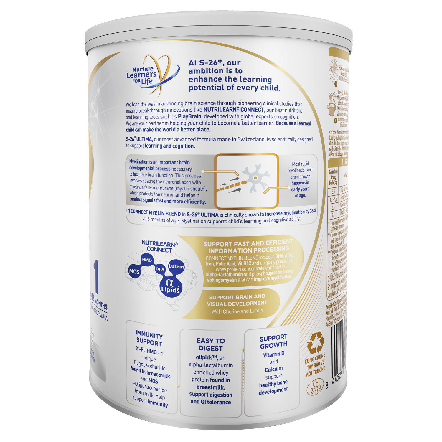 Sữa bột S-26 Ultima 1 350g dành cho bé từ 0-12 tháng tuổi hình 3