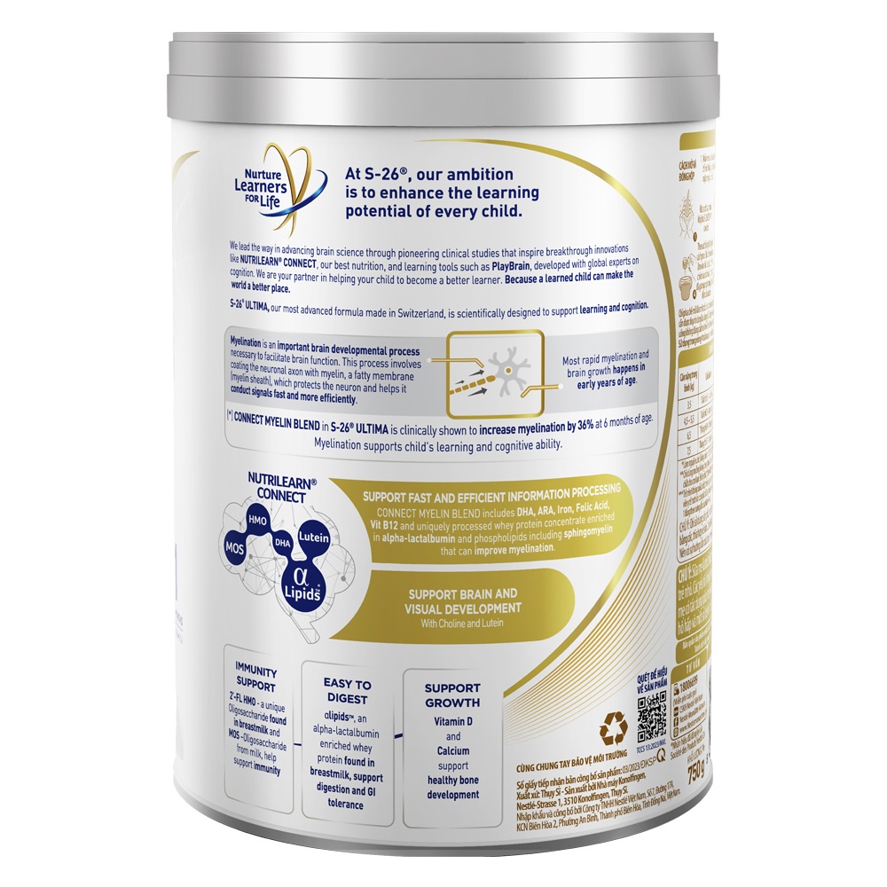 Sữa bột S-26 Ultima 1 750g dành cho bé từ 0-12 tháng tuổi hình 3