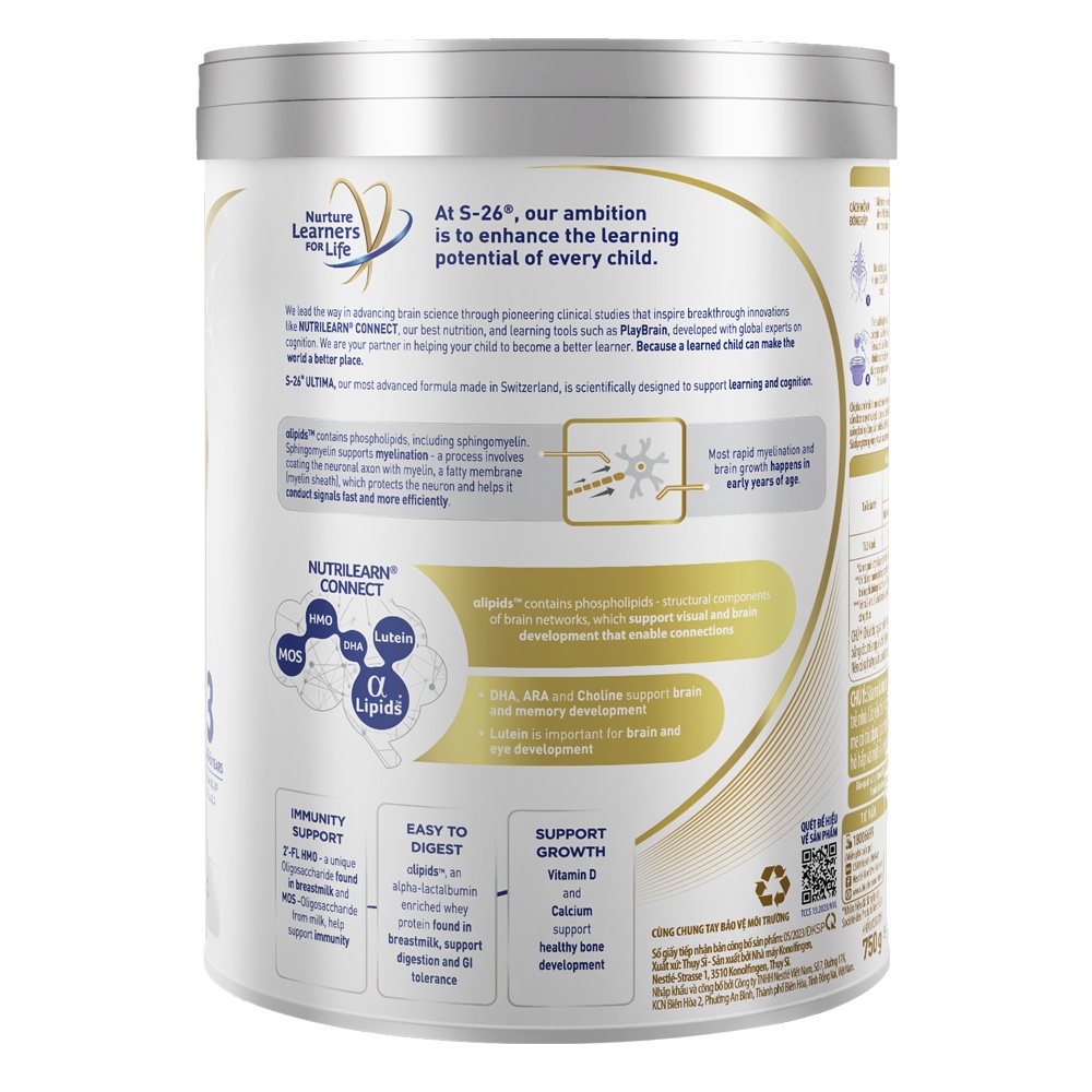 Sữa bột S-26 Ultima 3 750g dành cho bé từ 2-6 tuổi hình 3