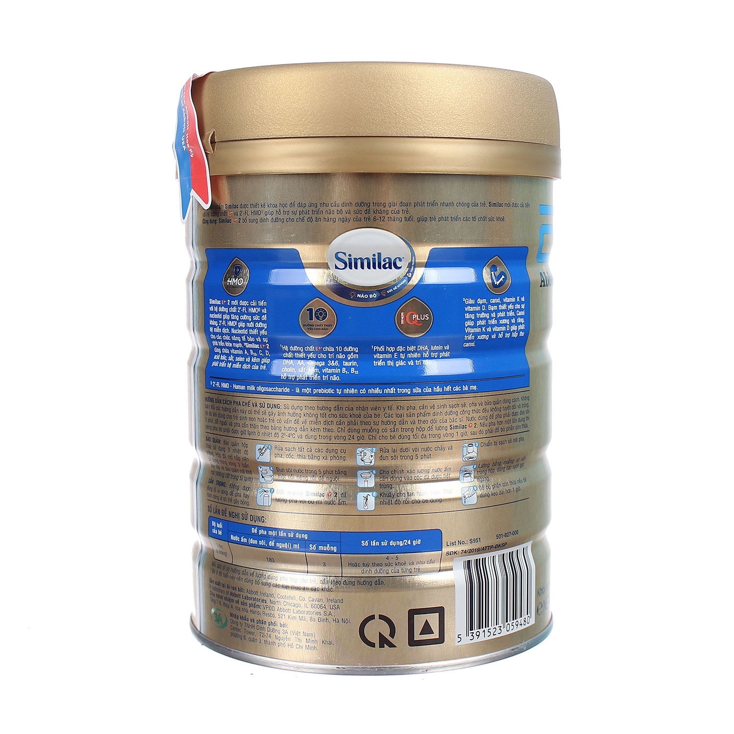 Sữa Similac IQ HMO Gold Lable số 2 900g hình 3